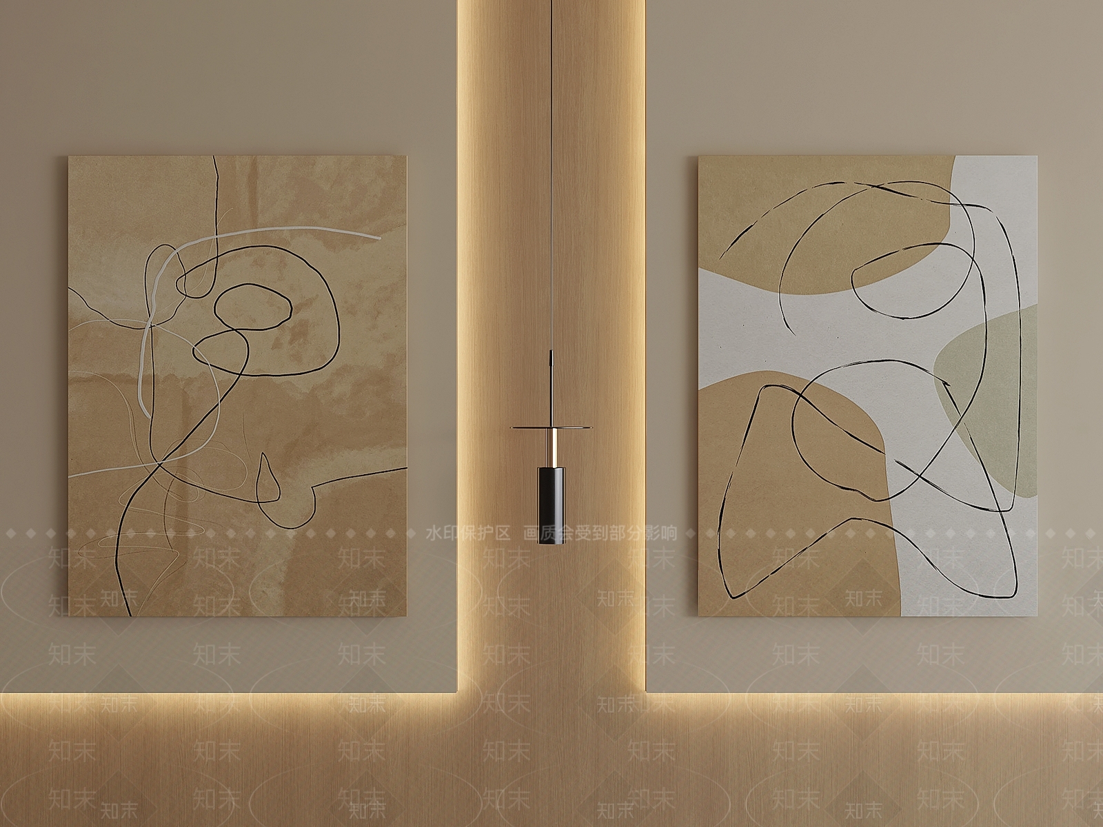 侘寂抽象挂画3D模型下载【ID:1232021541】