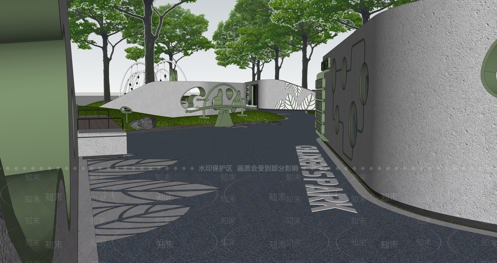 现代主义儿童游乐空间SU模型下载【ID:1232027751】