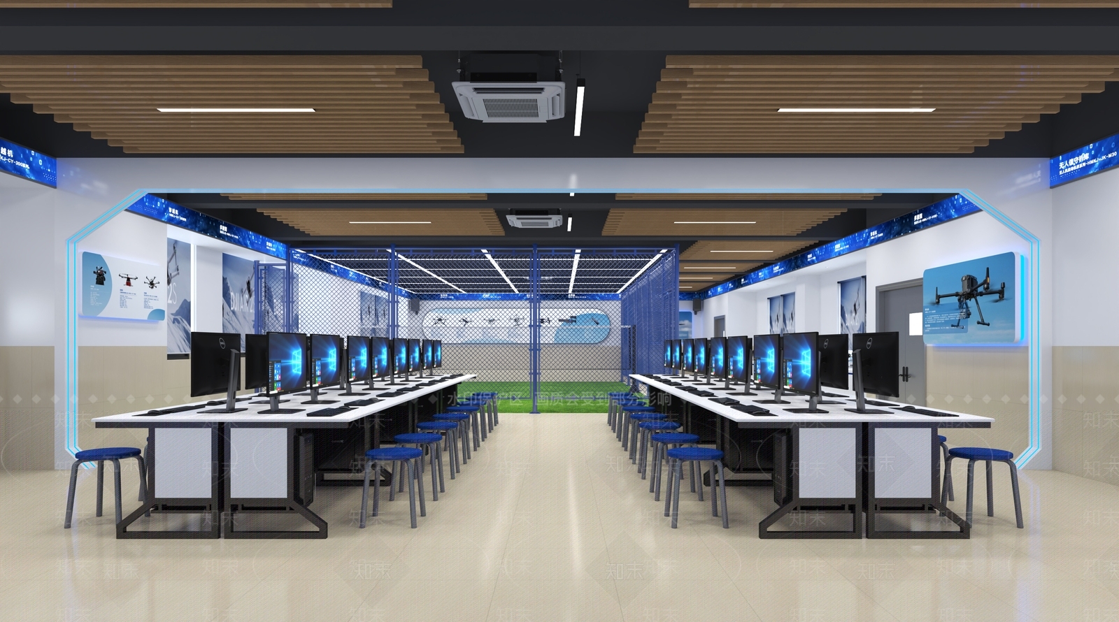 现代简约教室3D模型下载【ID:1232029116】