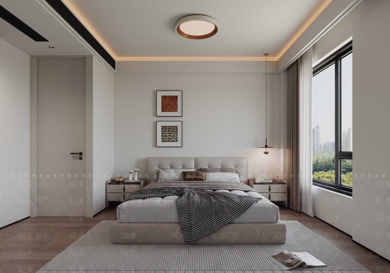 现代简约主卧3D模型下载【ID:1232029787】