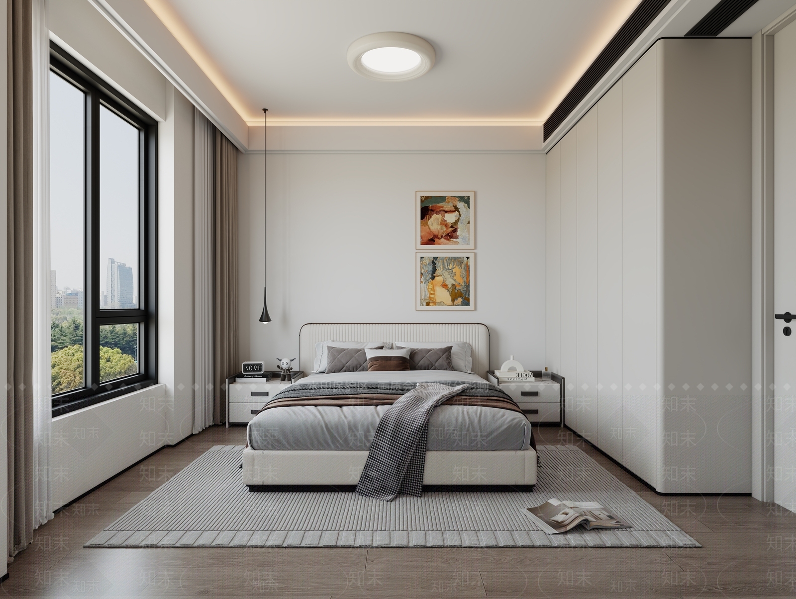 现代简约主卧3D模型下载【ID:1232029827】