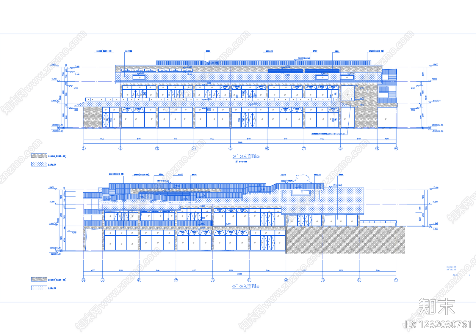 办公楼建筑cad施工图下载【ID:1232030761】