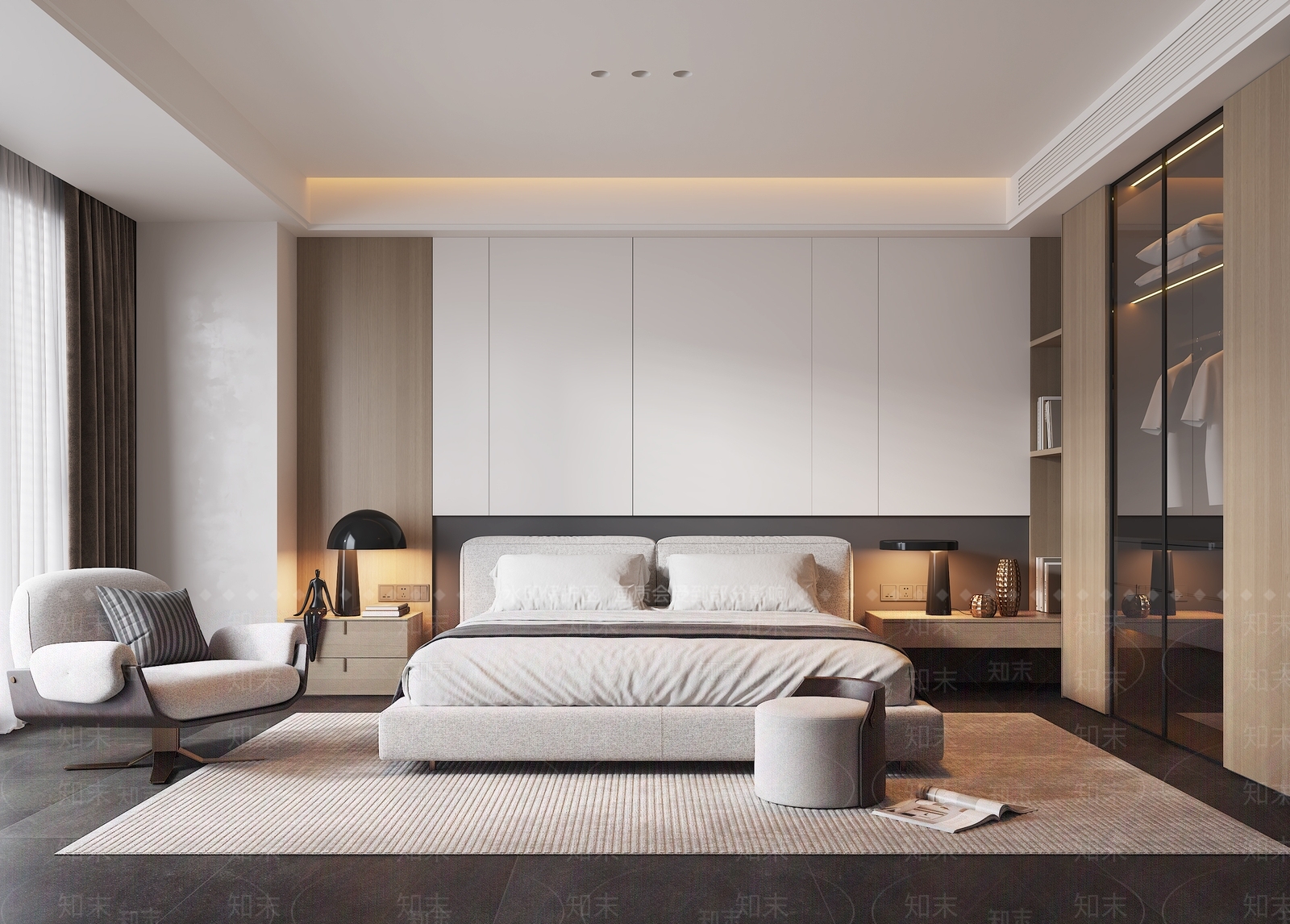 意式极简主卧3D模型下载【ID:1232034164】