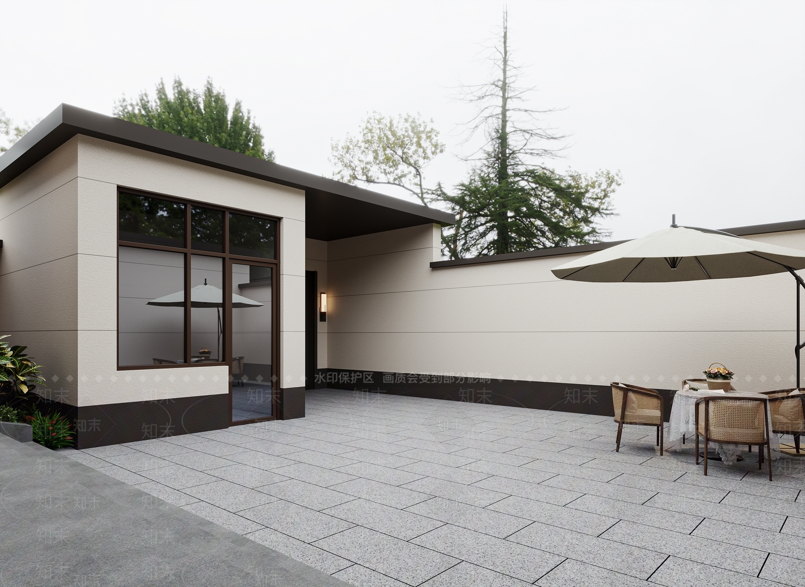 新中式景观四合院3D模型下载【ID:1232034607】