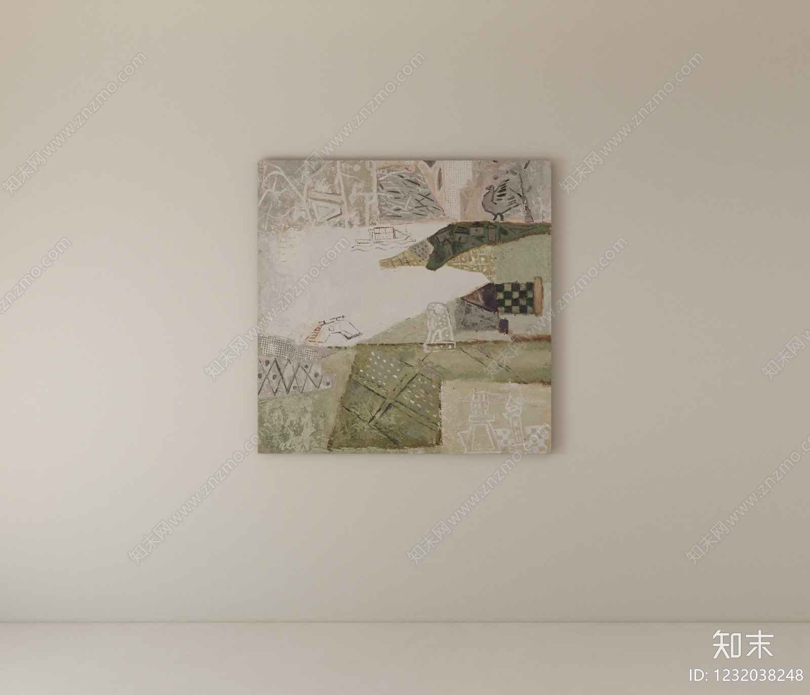 极简抽象画SU模型下载【ID:1232038248】