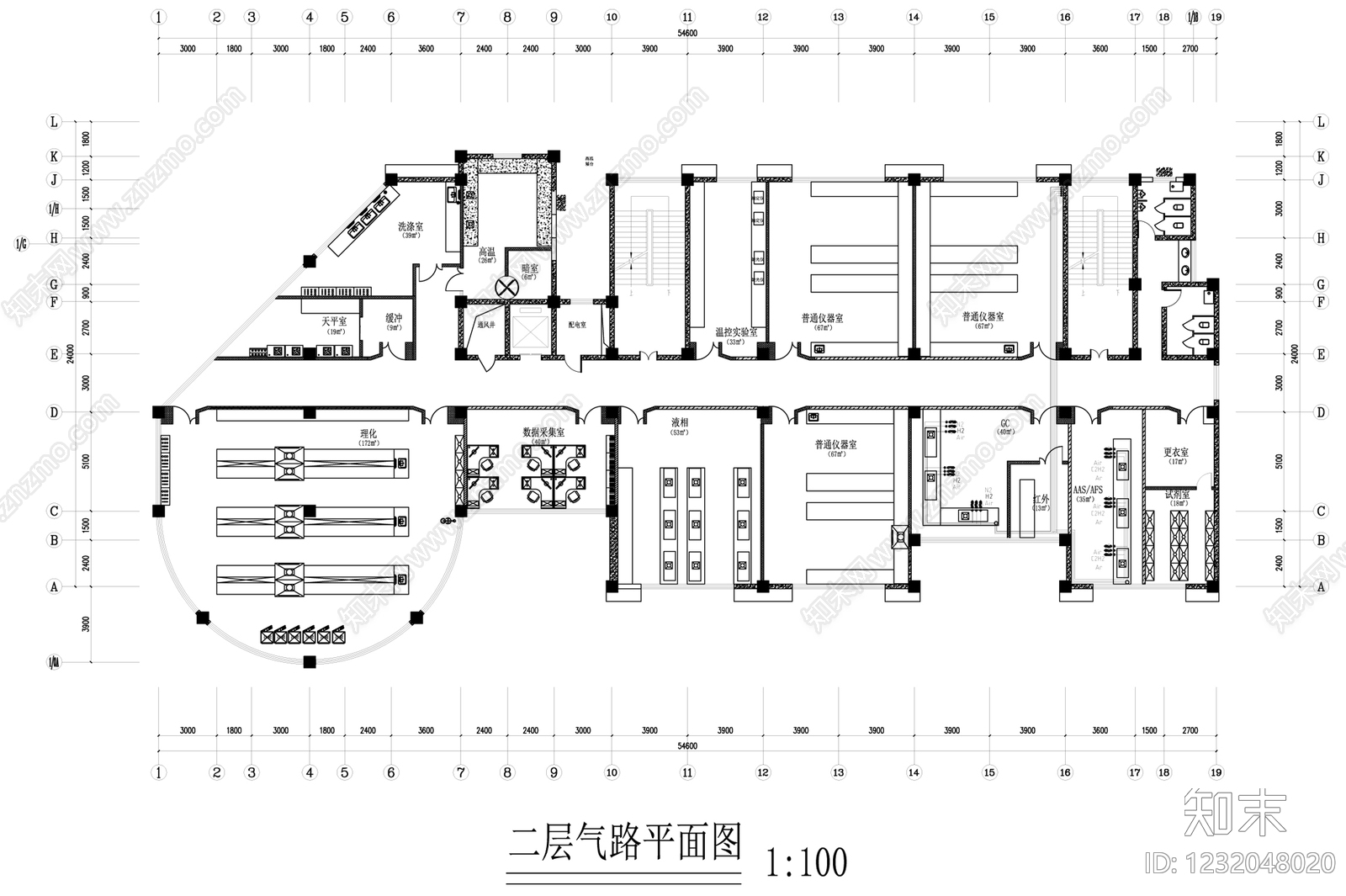 实验室cad施工图下载【ID:1232048020】