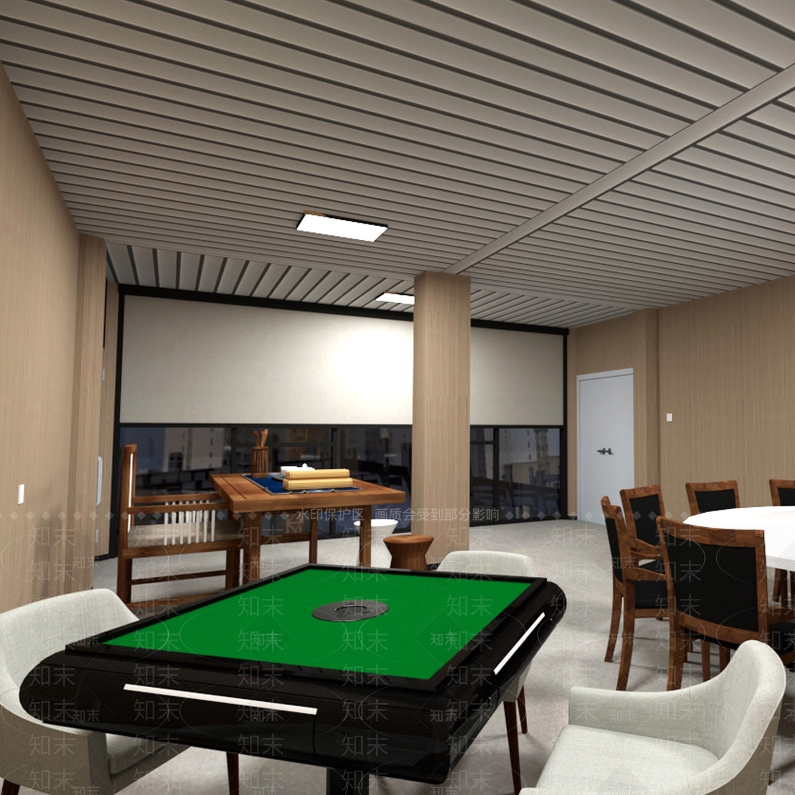 新中式棋牌室SU模型下载【ID:1232052844】