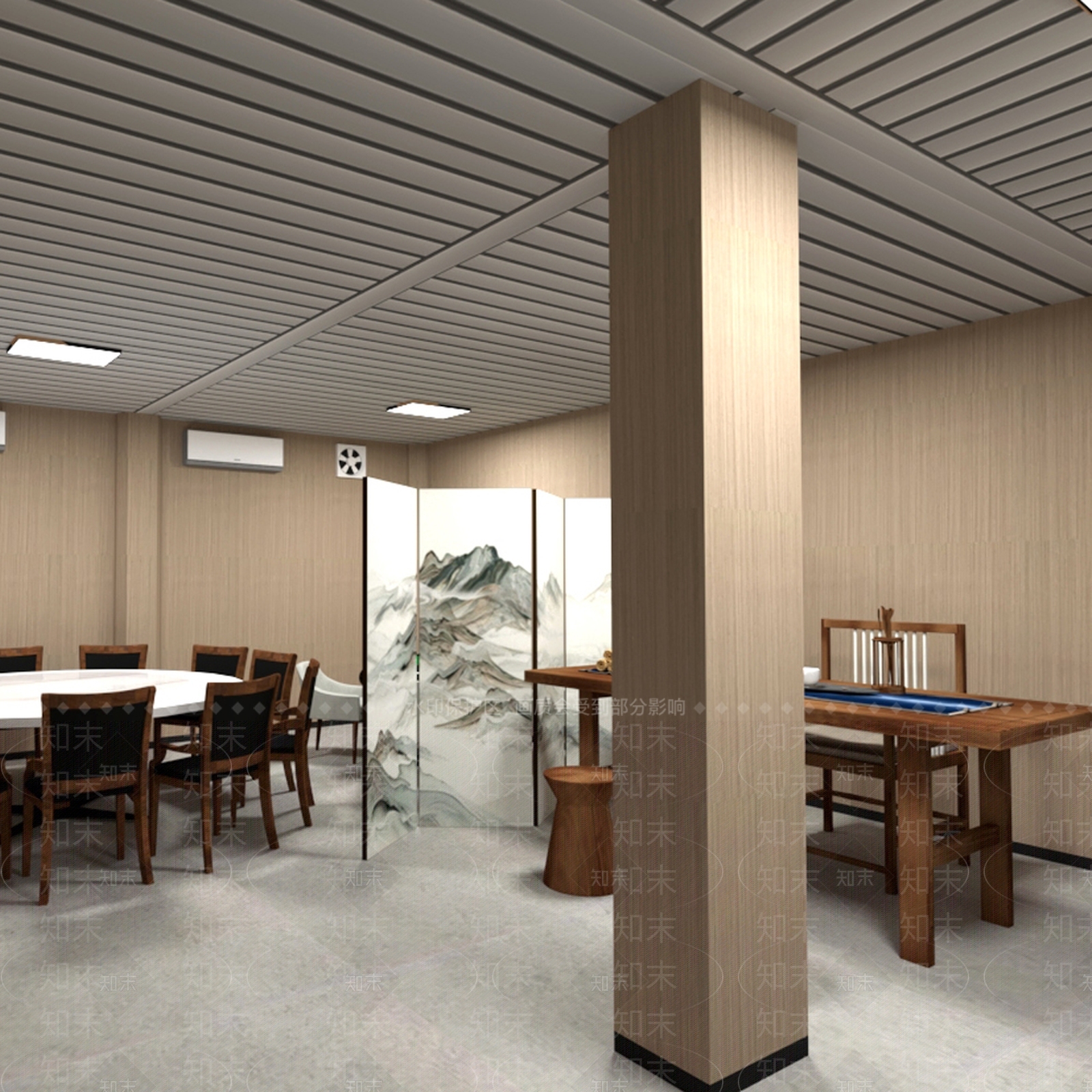 新中式棋牌室SU模型下载【ID:1232052844】