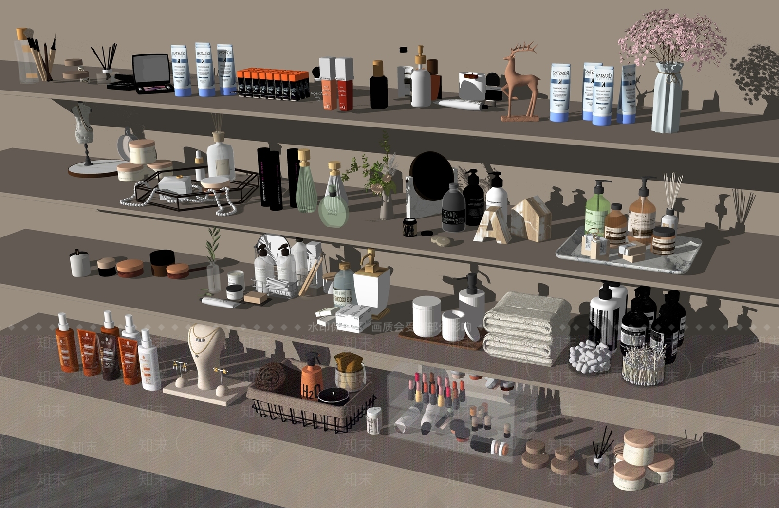 现代简约化妆品SU模型下载【ID:1232064795】