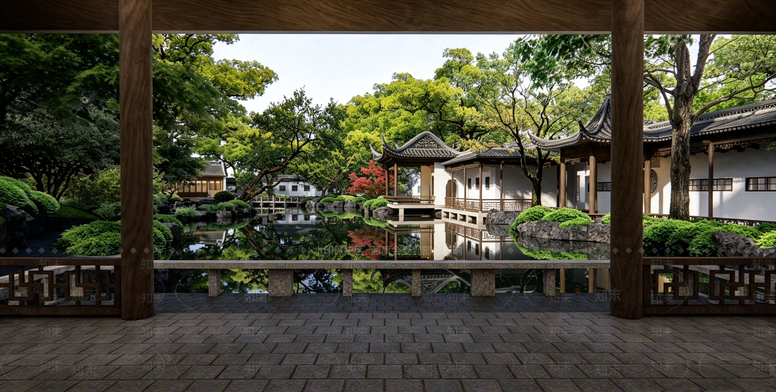 传统园林文旅项目景观SU模型下载【ID:1232066662】