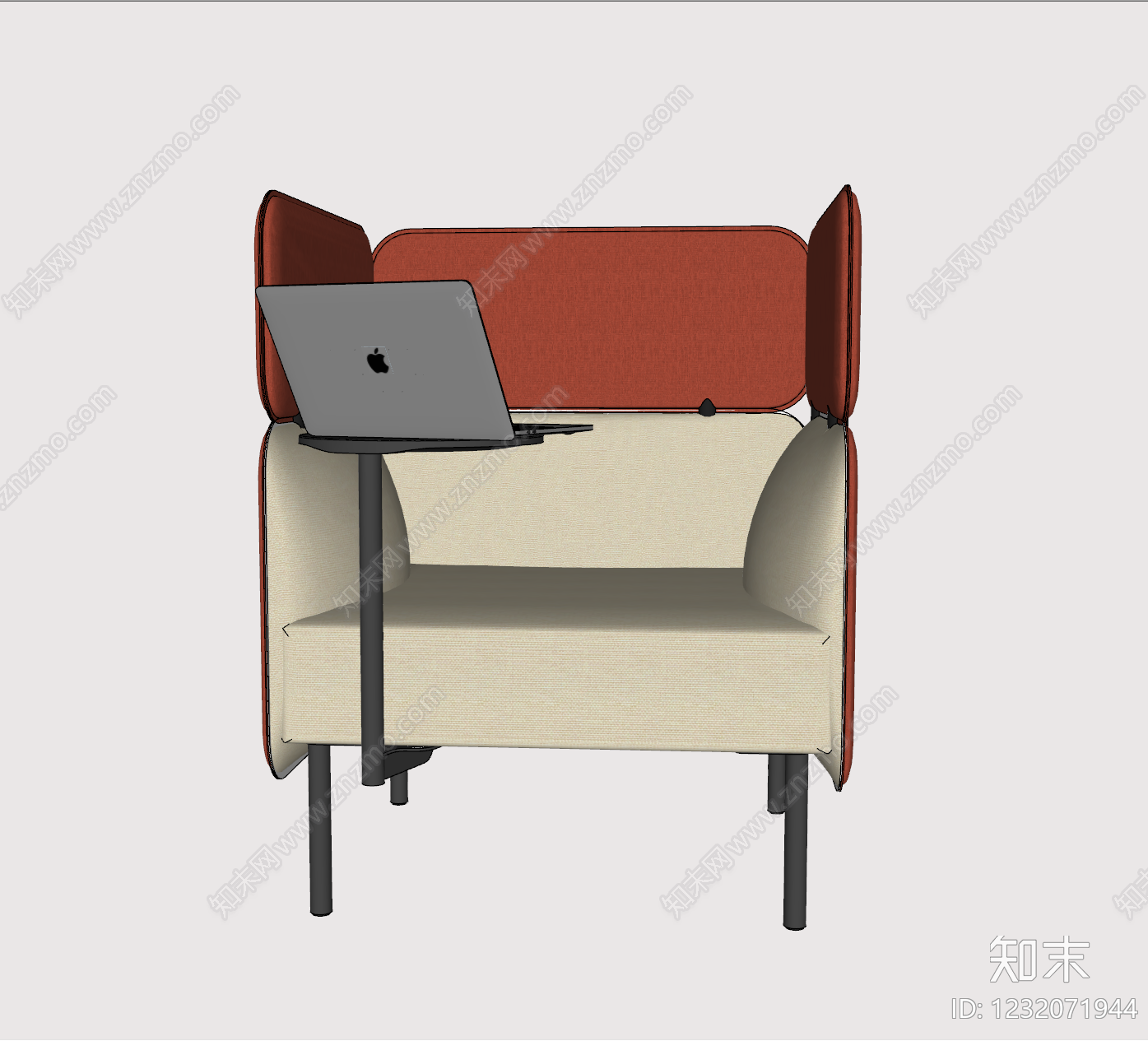 现代简约办公沙发SU模型下载【ID:1232071944】