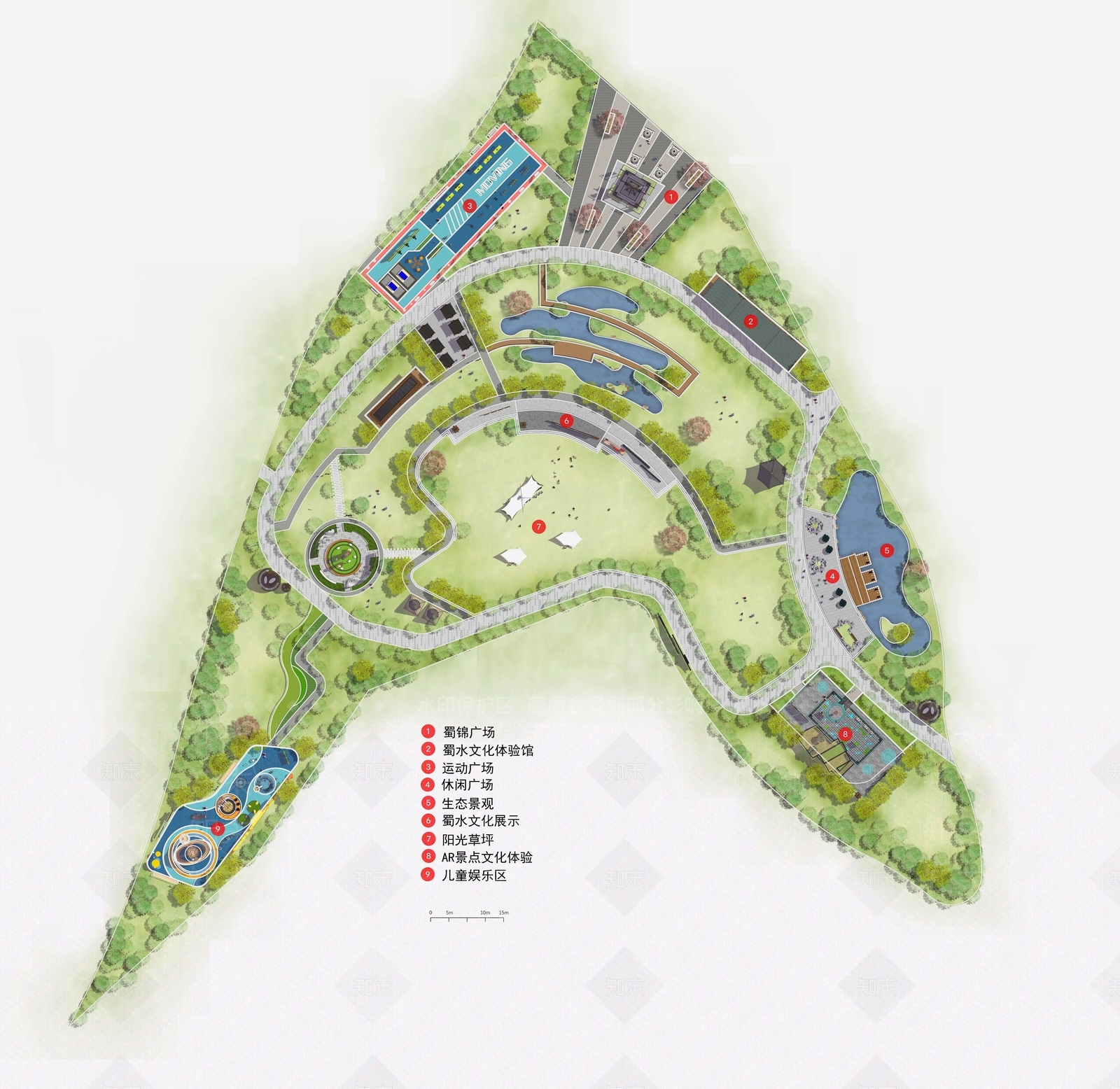 新中式景观景观公园SU模型下载【ID:1232072858】