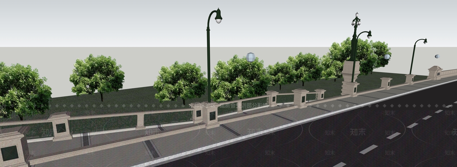 欧式古建景观桥SU模型下载【ID:1232075524】