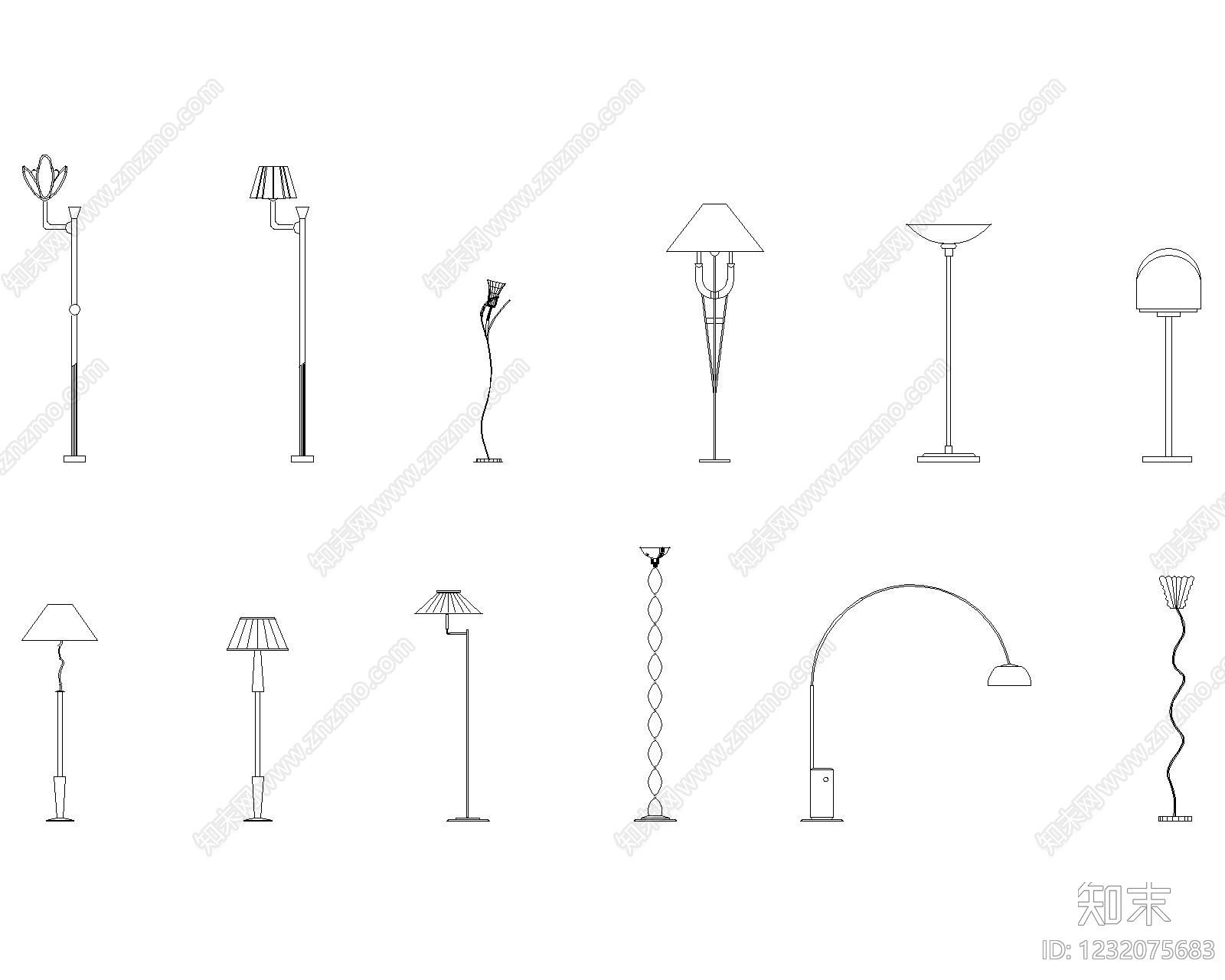 灯具图库cad施工图下载【ID:1232075683】