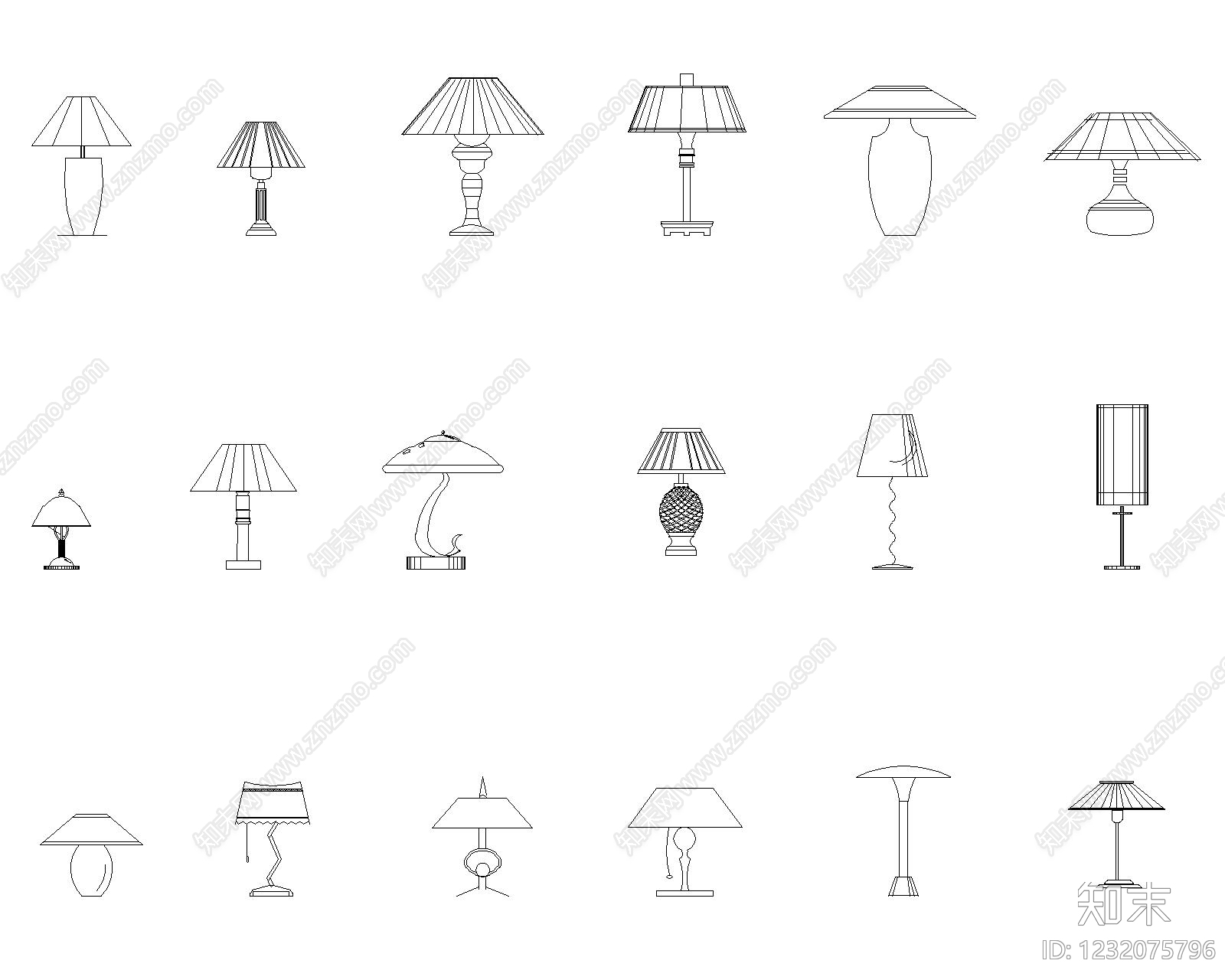 灯具图库cad施工图下载【ID:1232075796】
