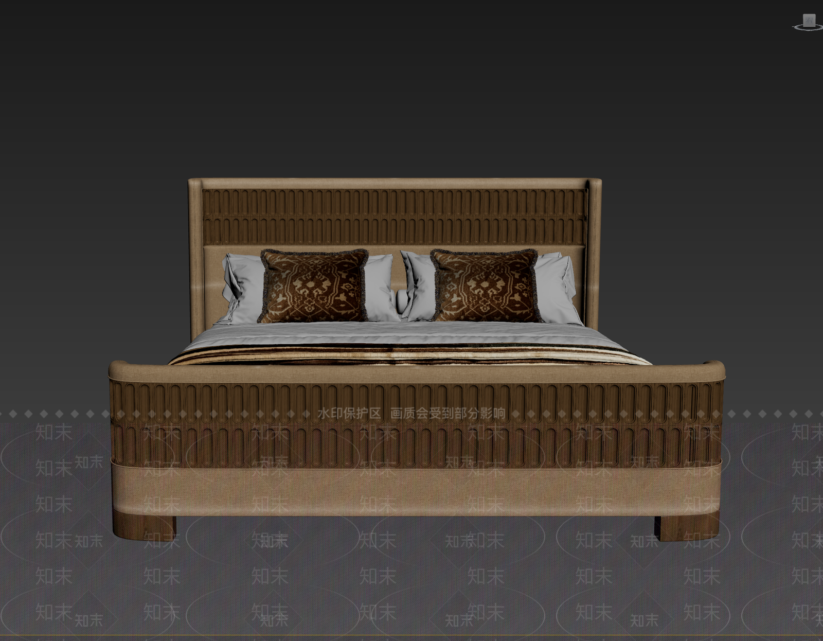 双人床3D模型下载【ID:1232076059】