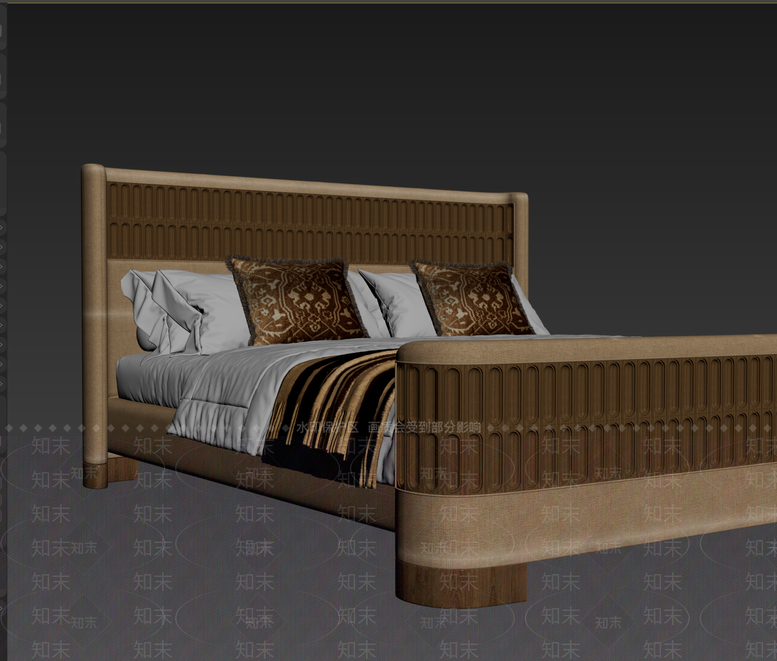 双人床3D模型下载【ID:1232076059】