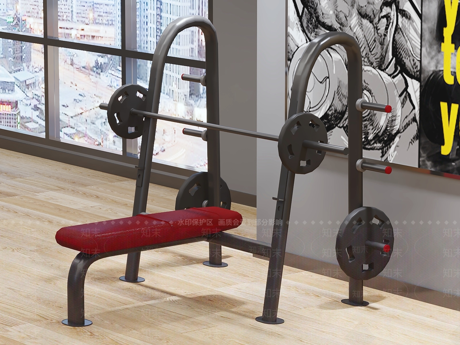 现代健身器材3D模型下载【ID:1232076601】