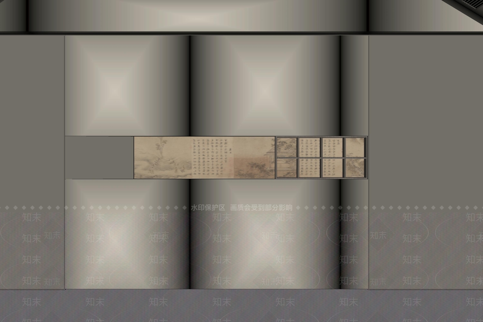 极简背景墙SU模型下载【ID:1232076873】