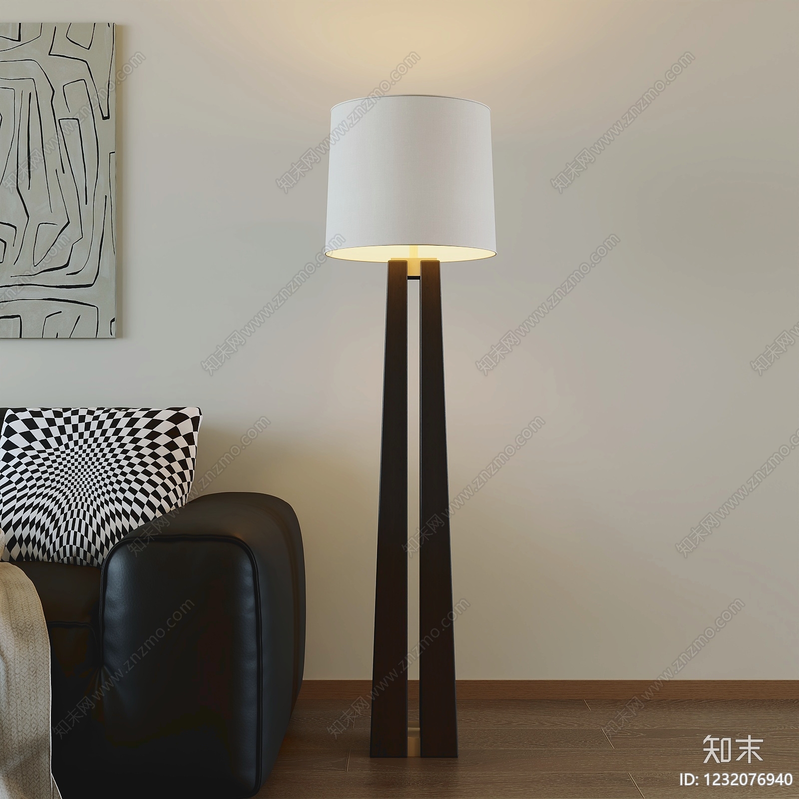 现代简约落地灯SU模型下载【ID:1232076940】