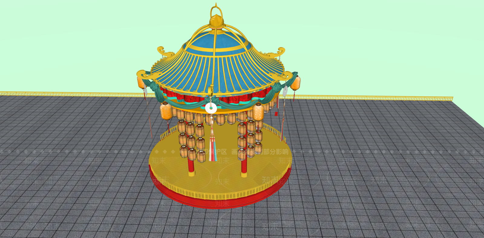 中式文旅美陈SU模型下载【ID:1232079991】