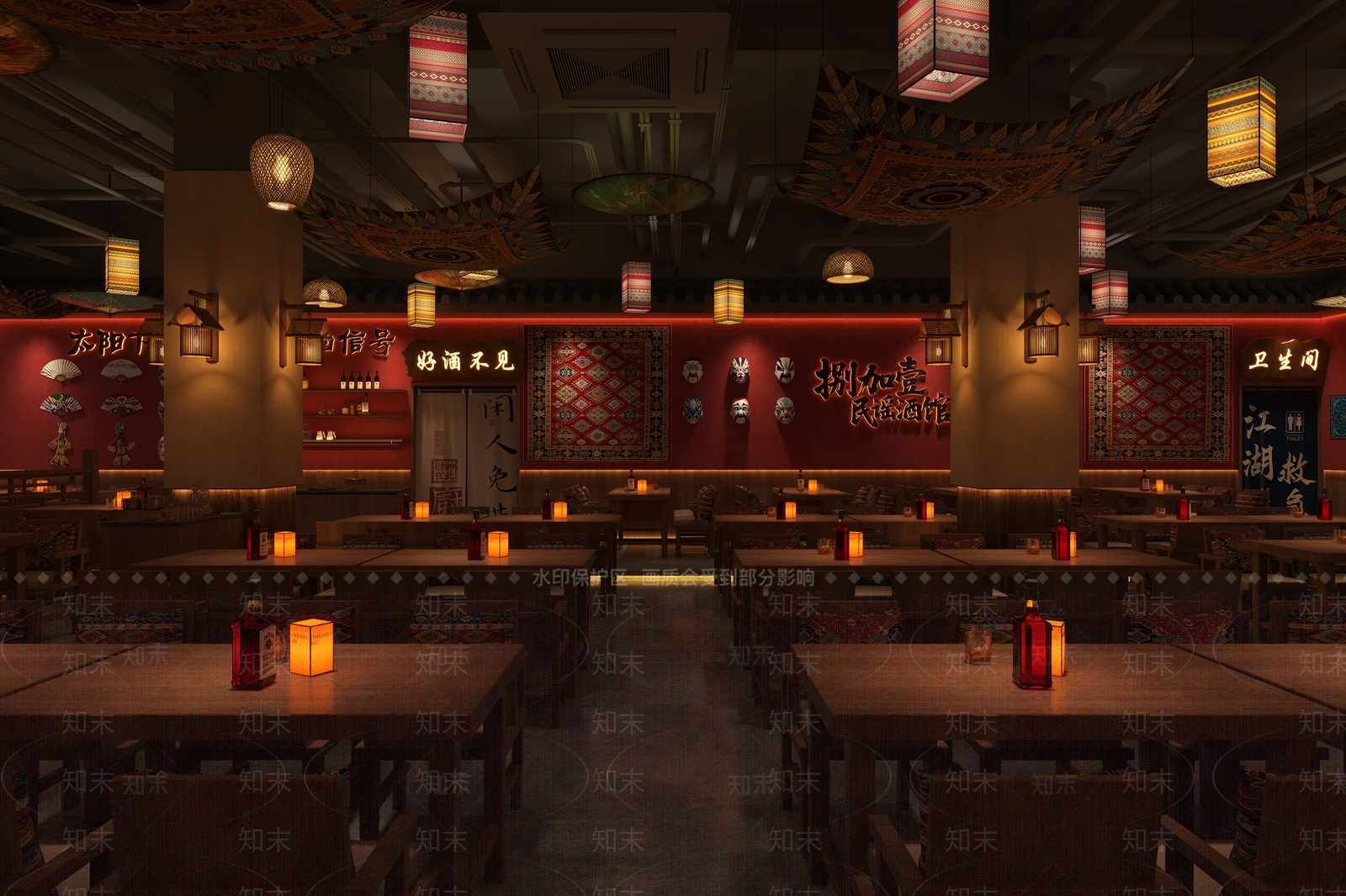 中式酒馆3D模型下载【ID:1232083185】