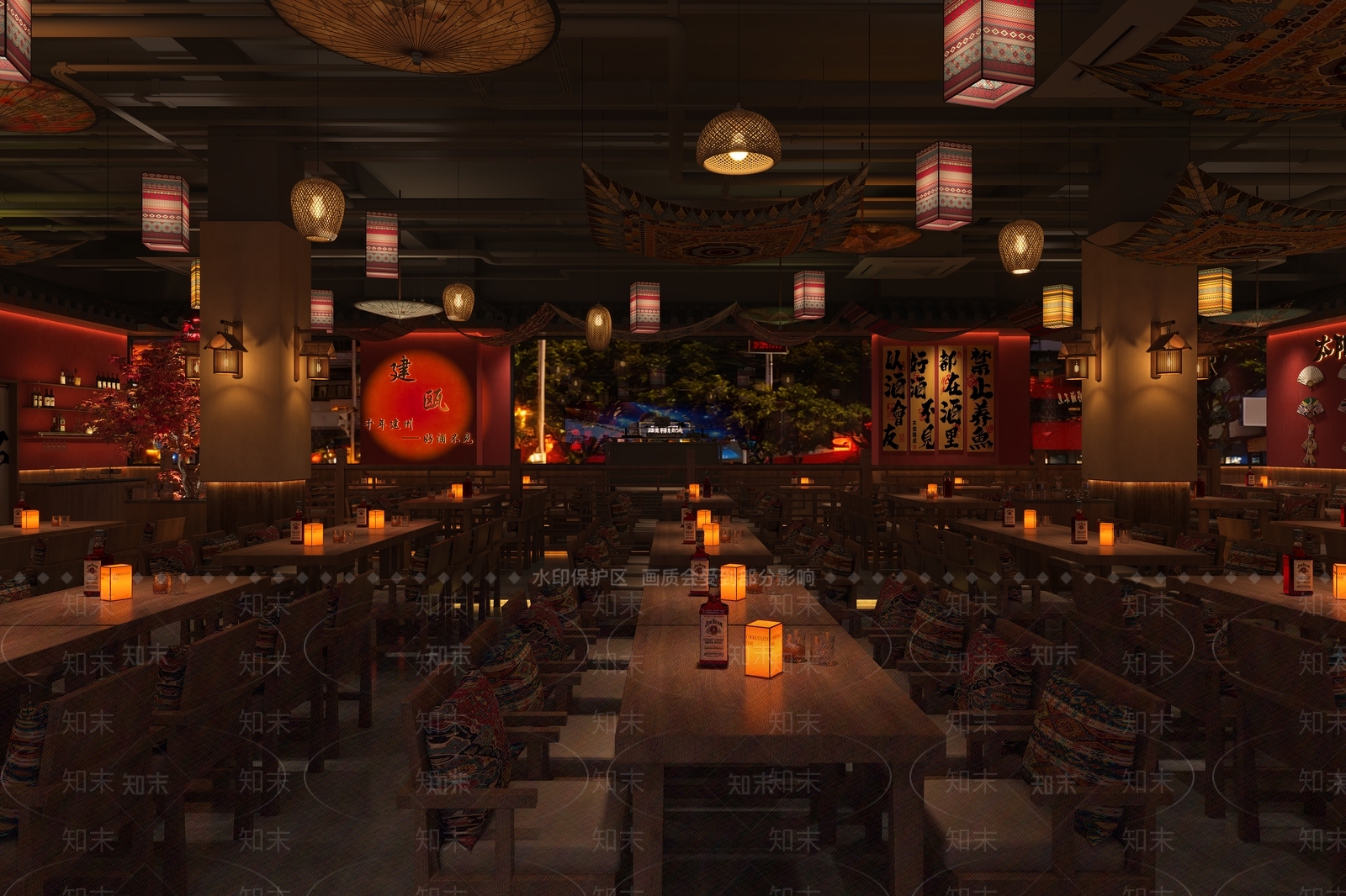 中式酒馆3D模型下载【ID:1232083185】