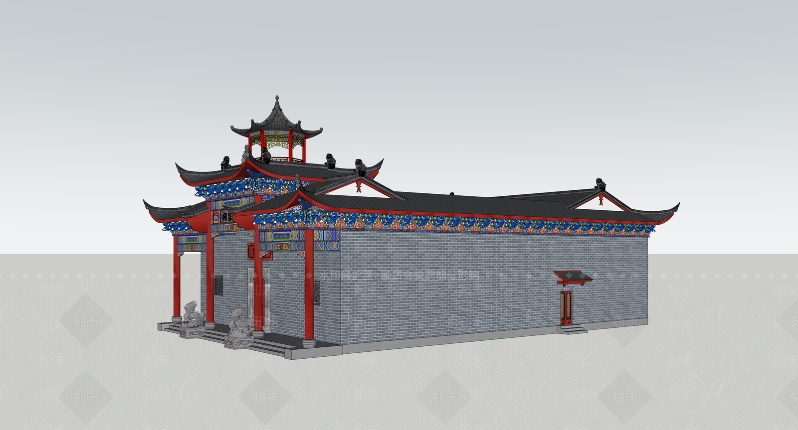 古建筑SU模型下载【ID:1232084575】