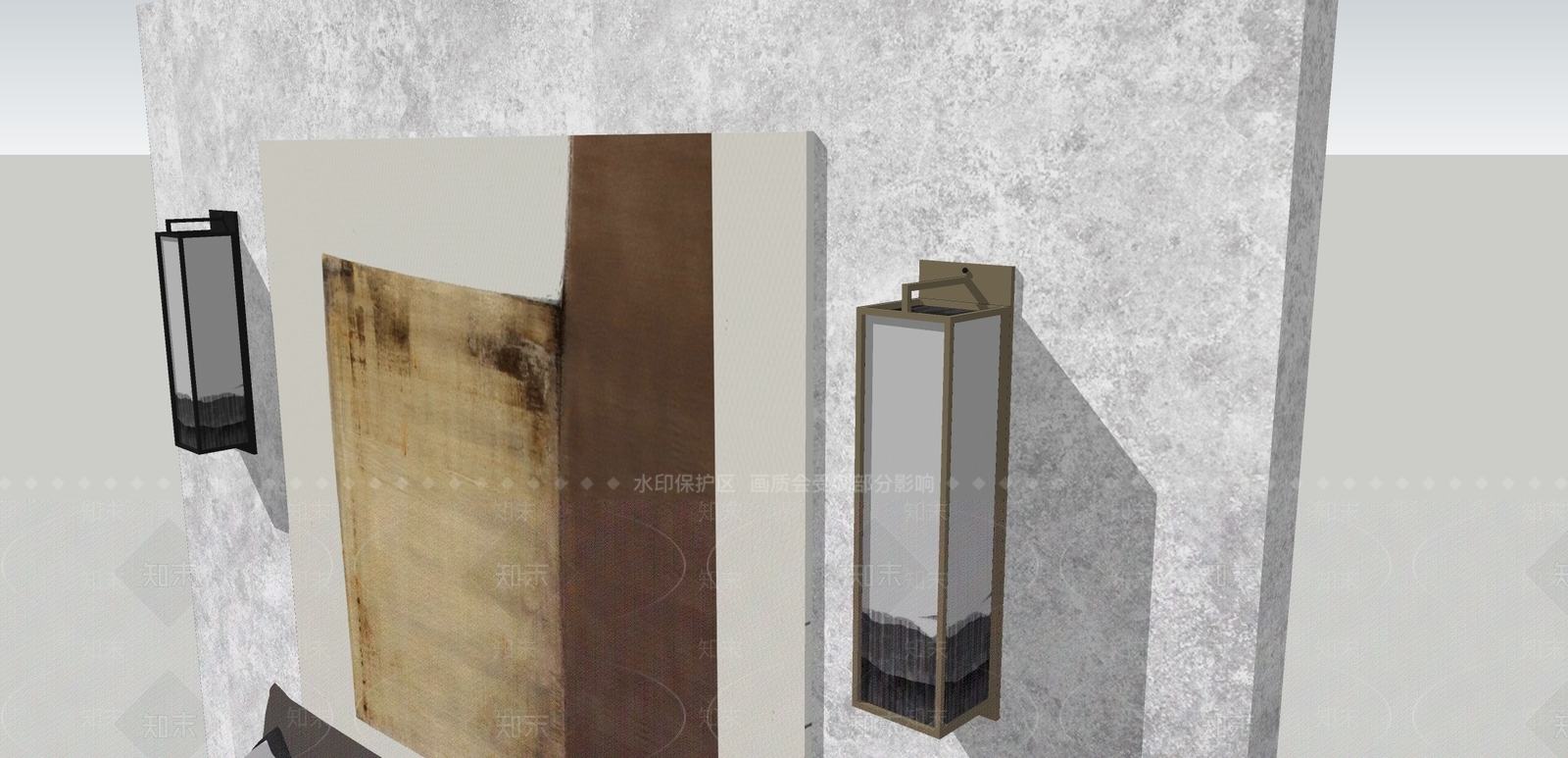 新中式床头壁灯SU模型下载【ID:1232084546】