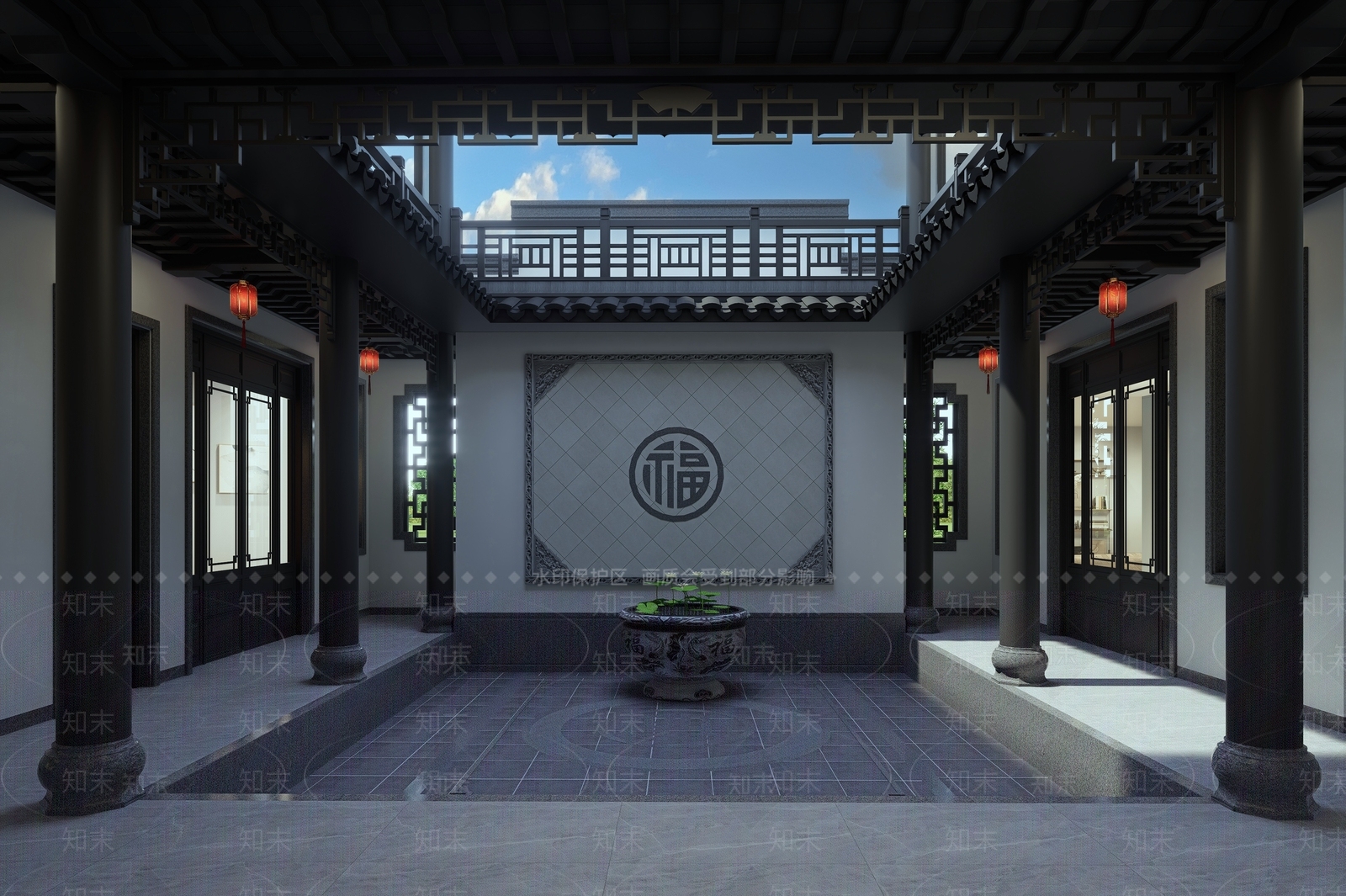 别墅建筑SU模型下载【ID:1232085832】