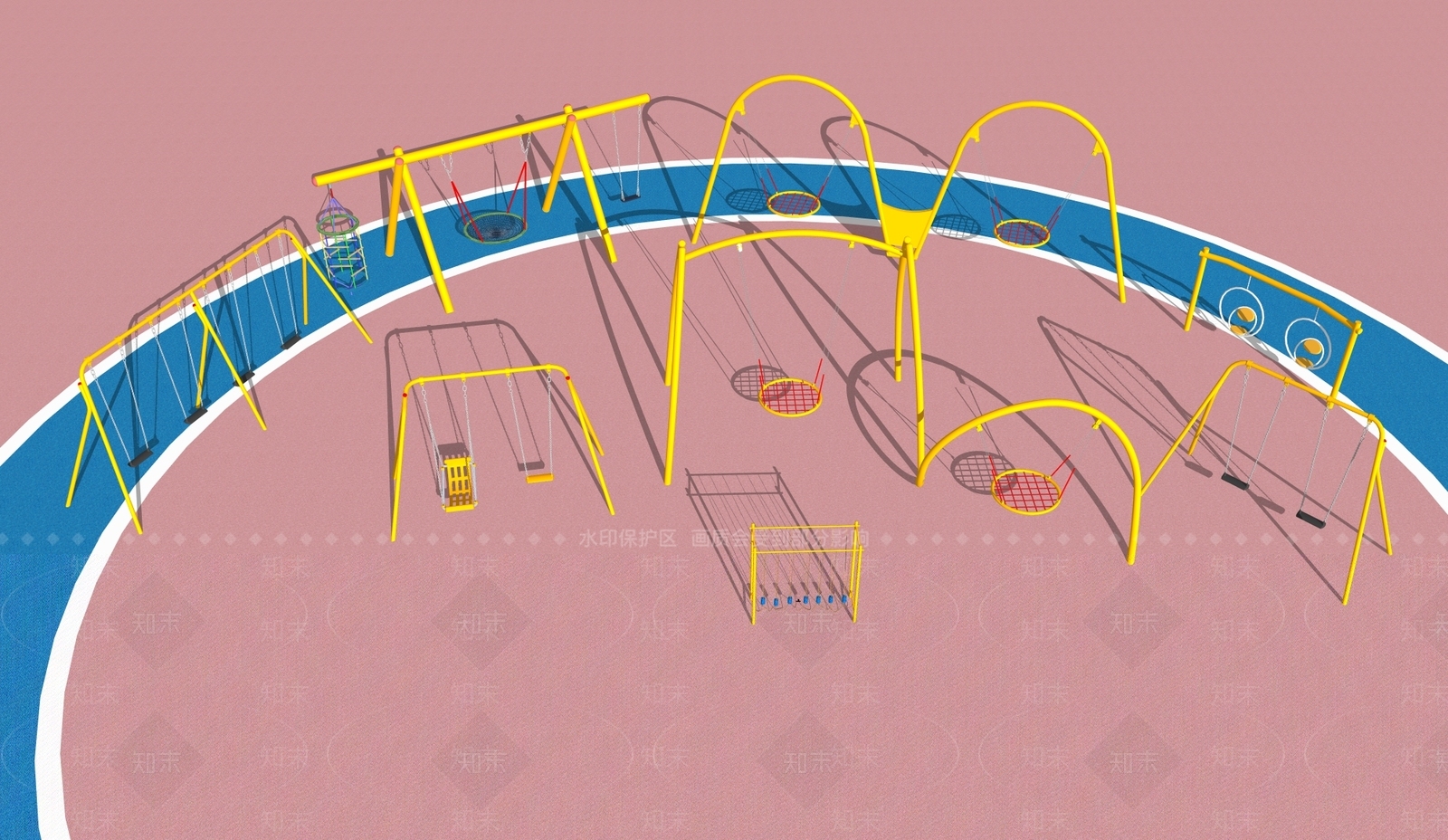 现代儿童游乐空间SU模型下载【ID:1232086476】