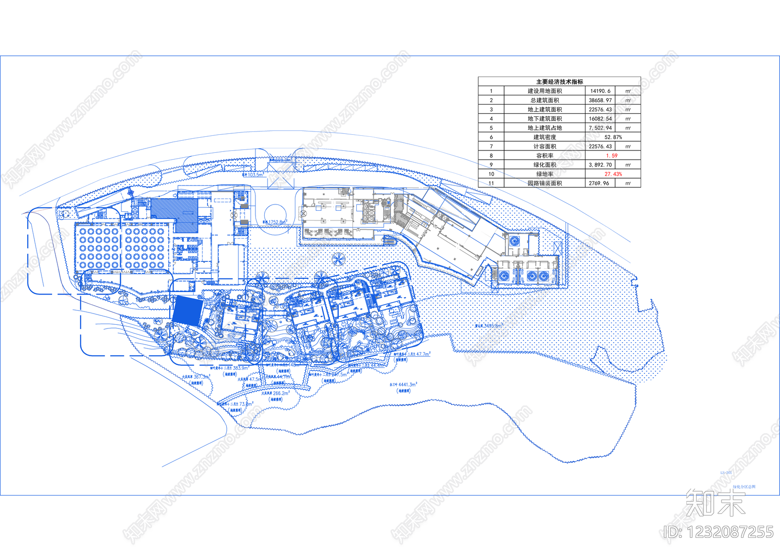 酒店景观cad施工图下载【ID:1232087255】