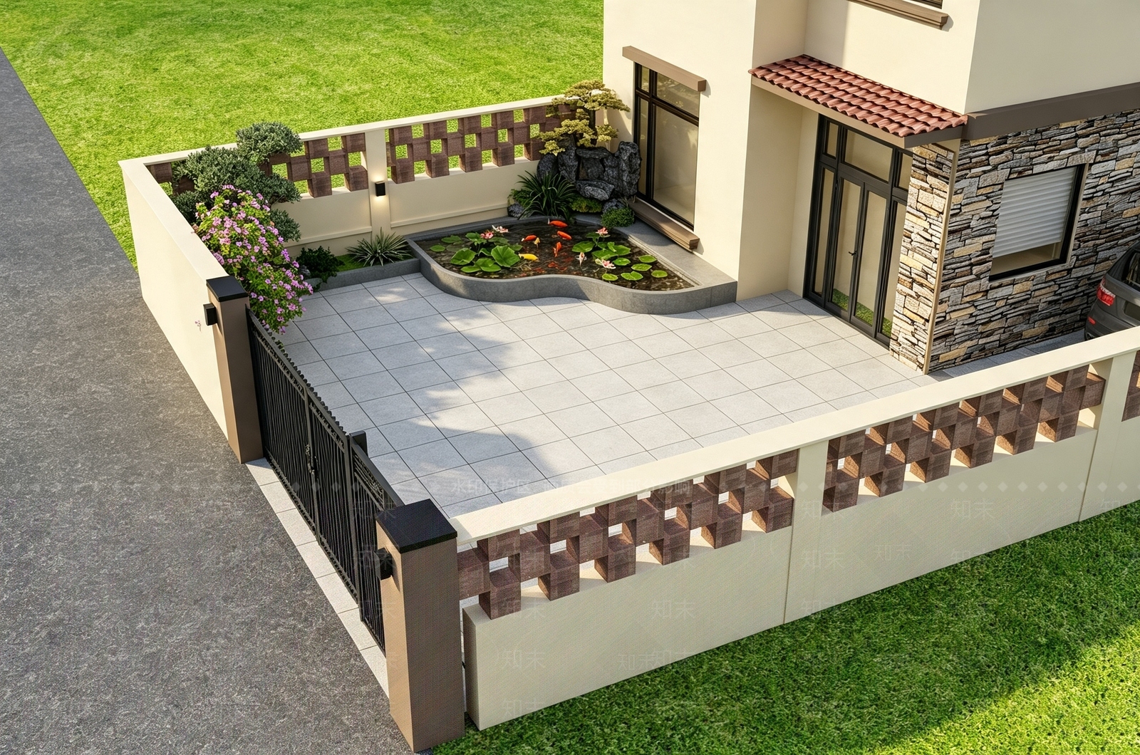 现代简约庭院3D模型下载【ID:1232087606】