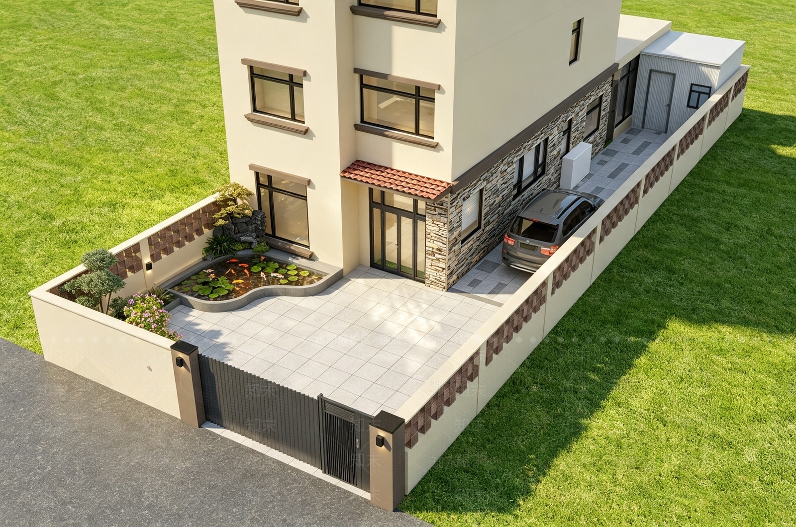 现代简约庭院3D模型下载【ID:1232087606】