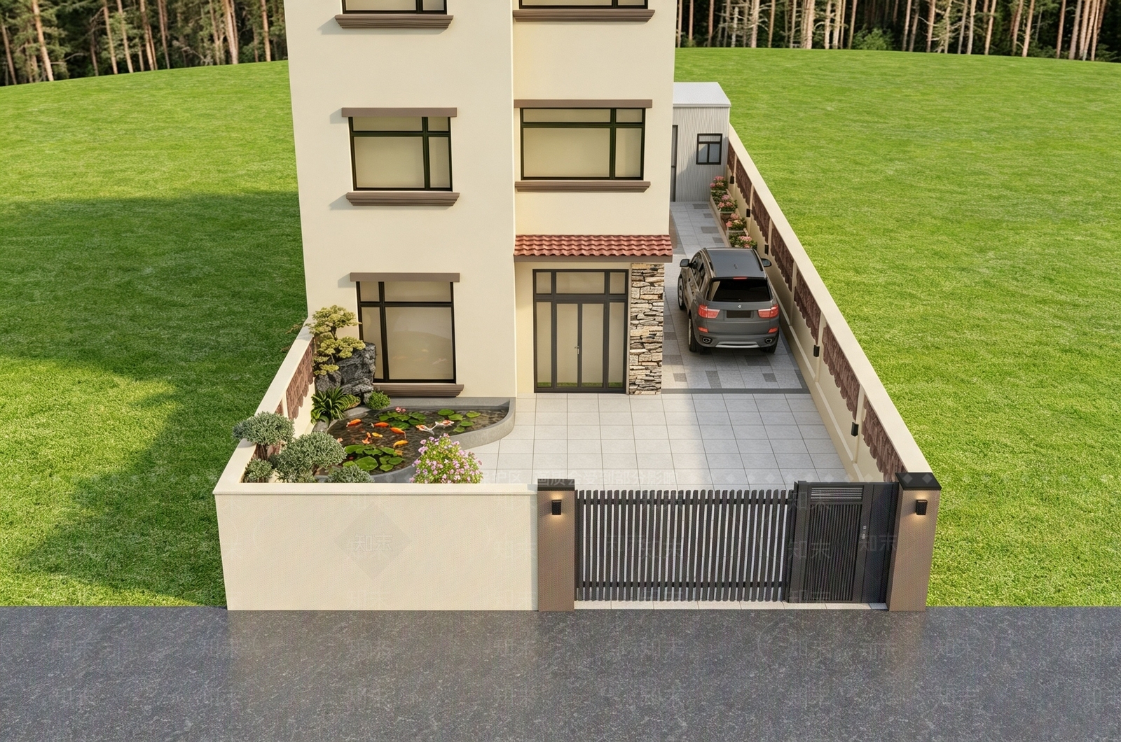 现代简约庭院3D模型下载【ID:1232087606】