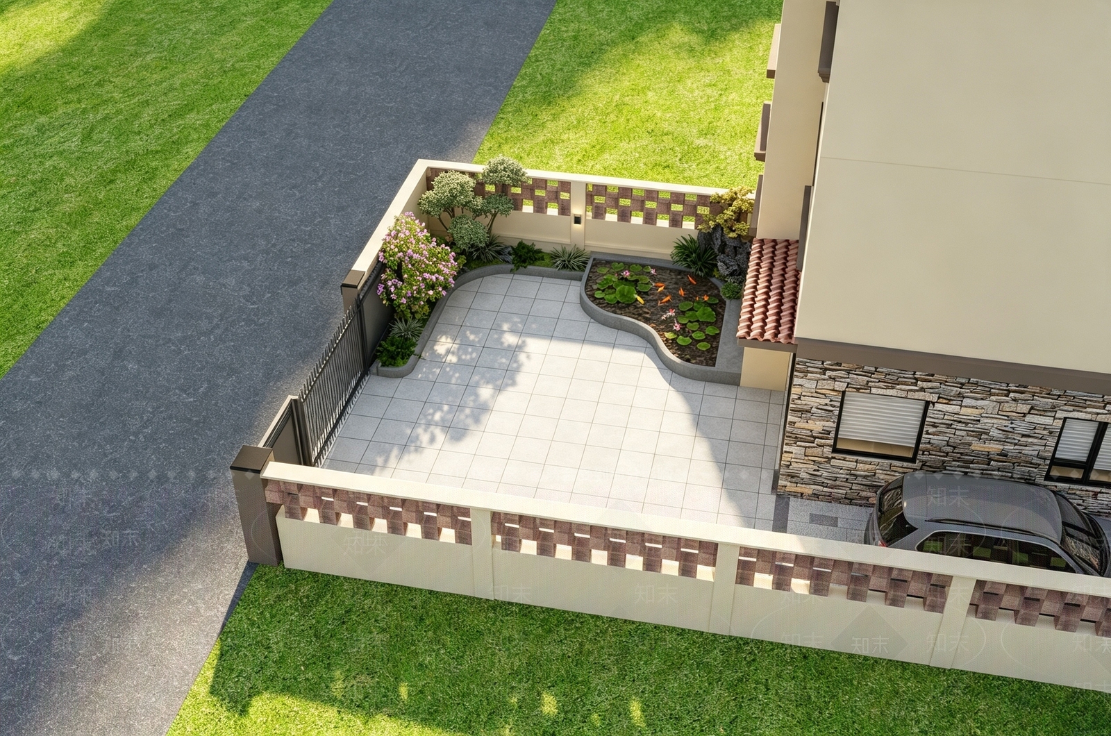 现代简约庭院3D模型下载【ID:1232087606】