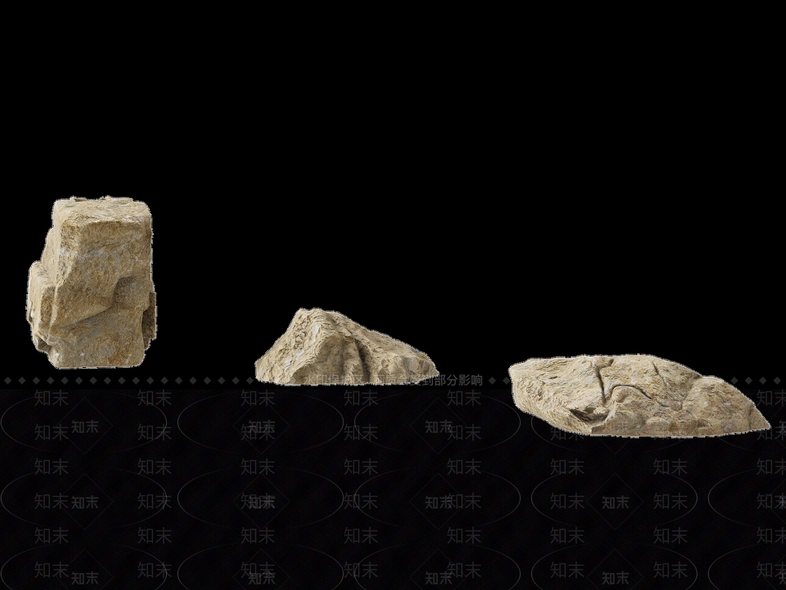 侘寂石头3D模型下载【ID:1232088668】
