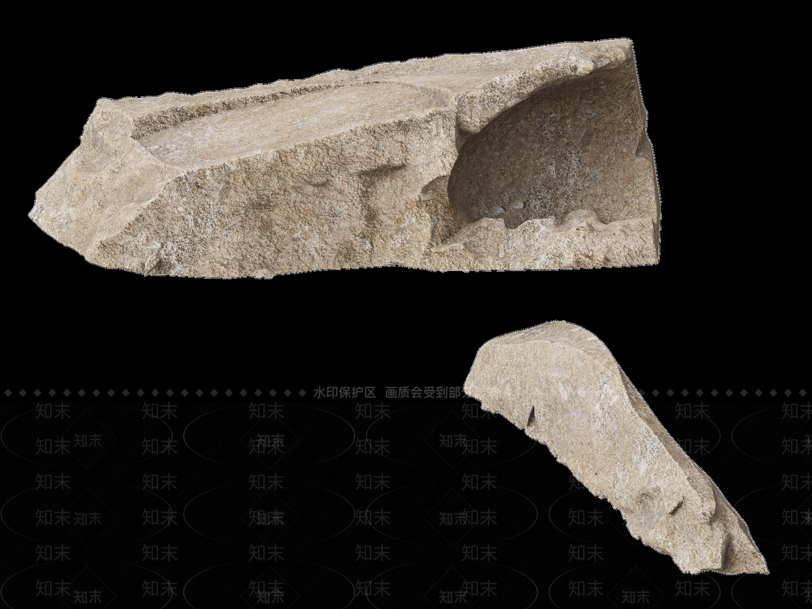 侘寂石头3D模型下载【ID:1232088932】