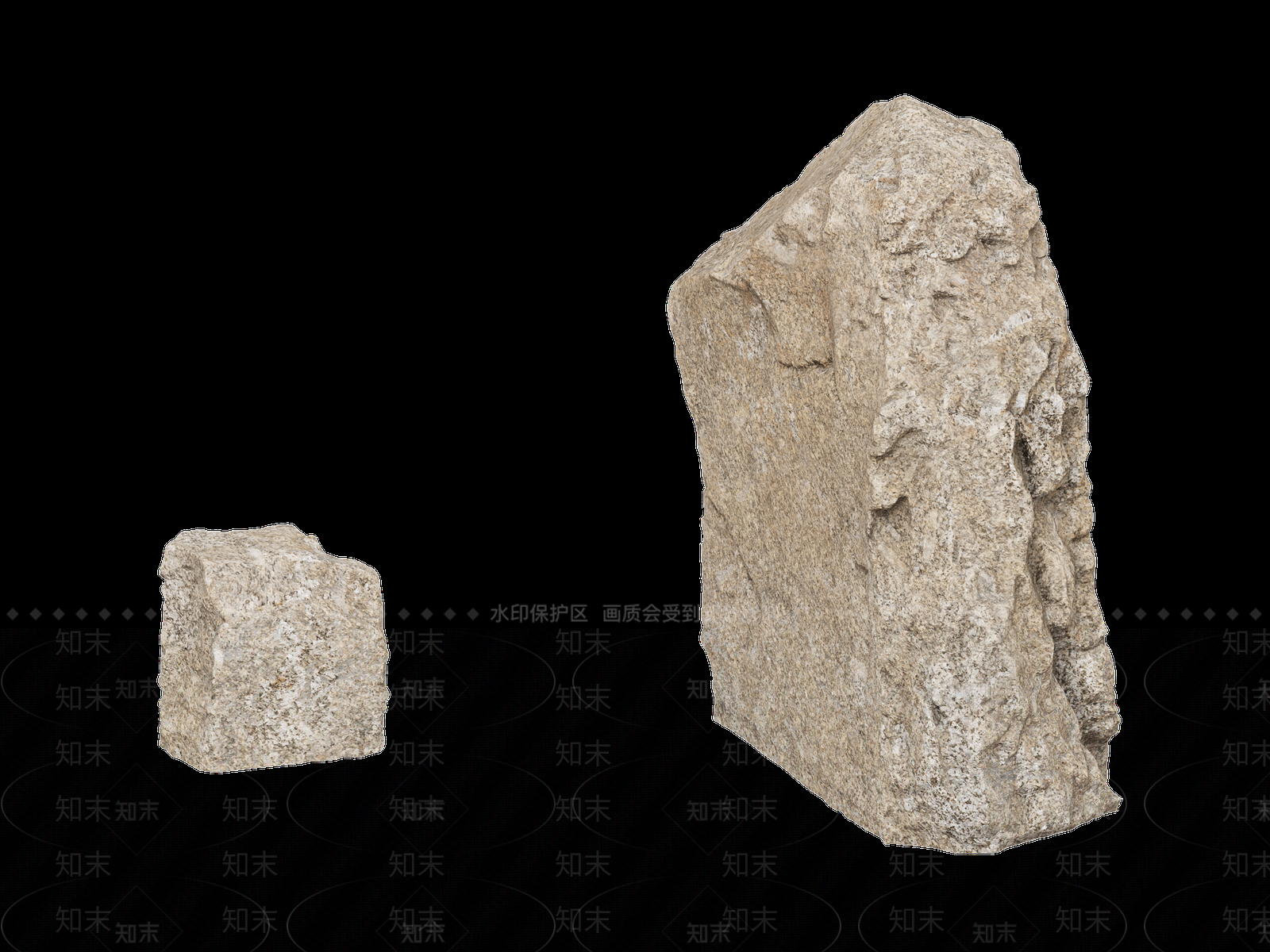 侘寂石头3D模型下载【ID:1232088969】
