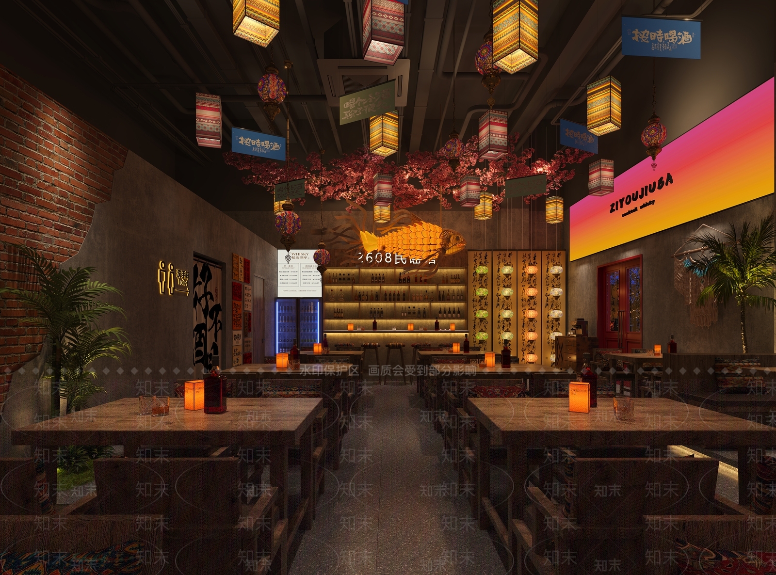 复古工业风酒馆3D模型下载【ID:1232091244】