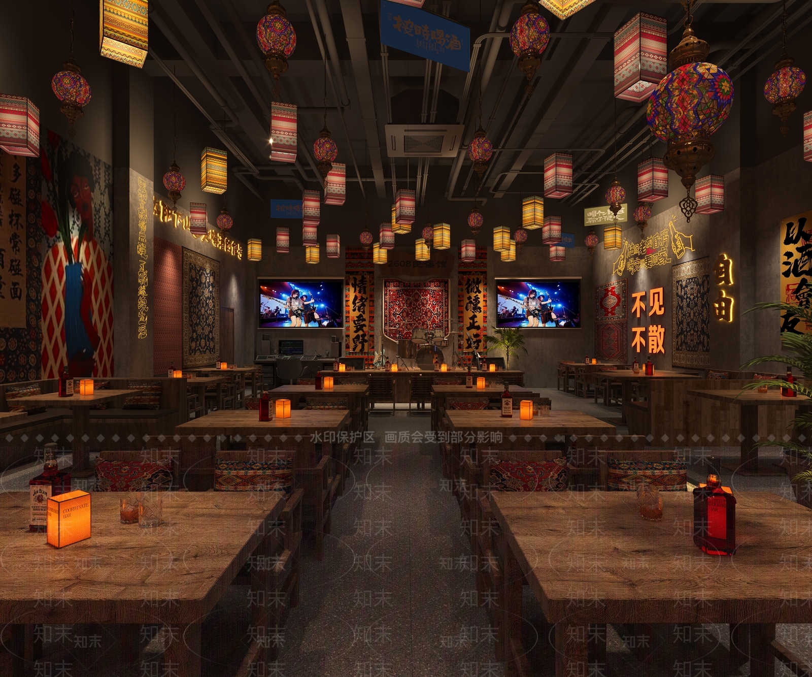 复古工业风酒馆3D模型下载【ID:1232091244】