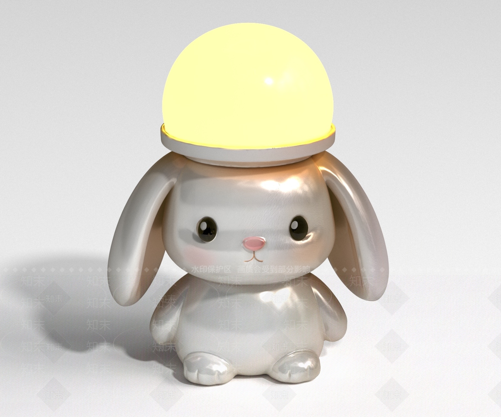 奶油风台灯3D模型下载【ID:1232092539】