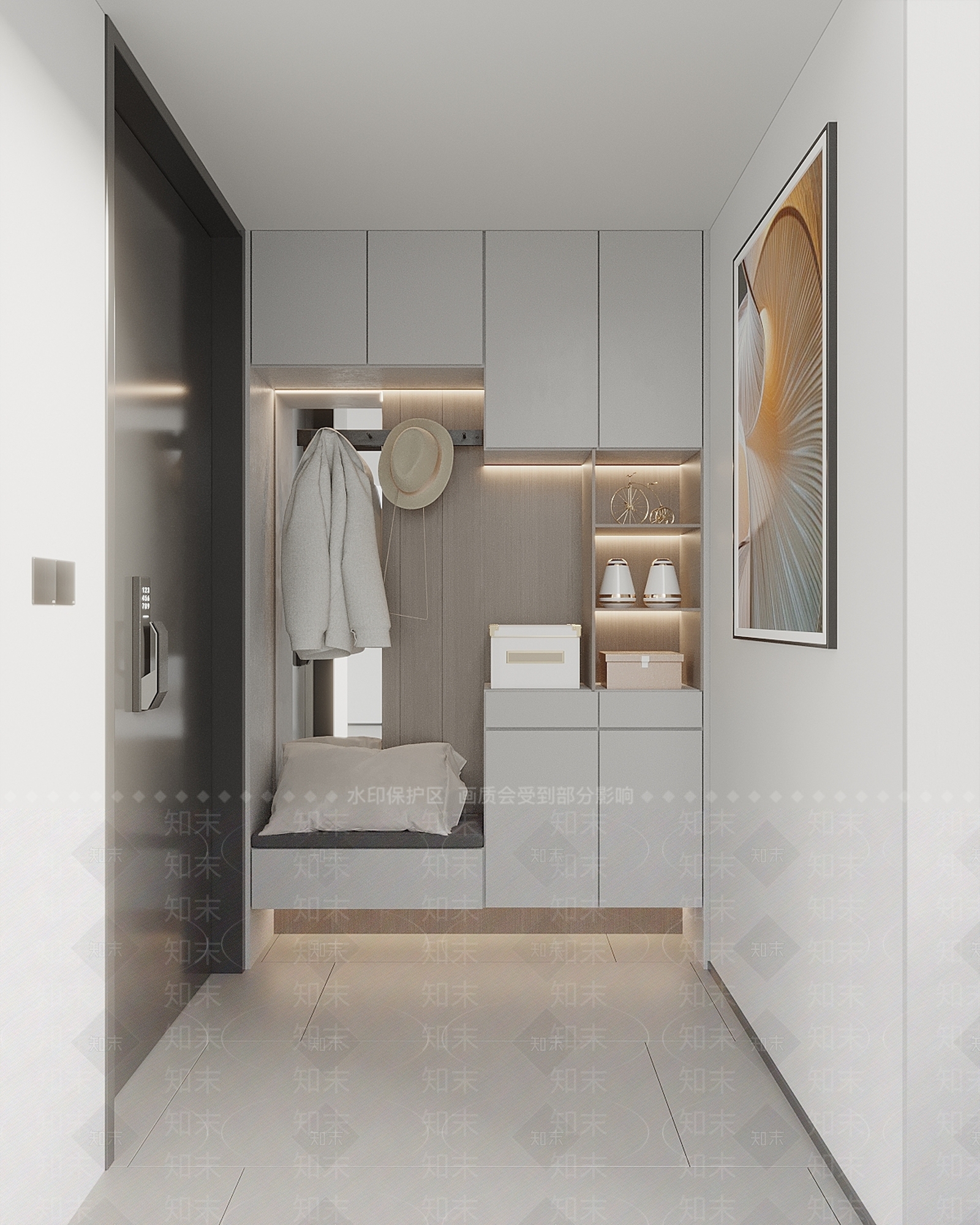 现代简约玄关3D模型下载【ID:1232095706】
