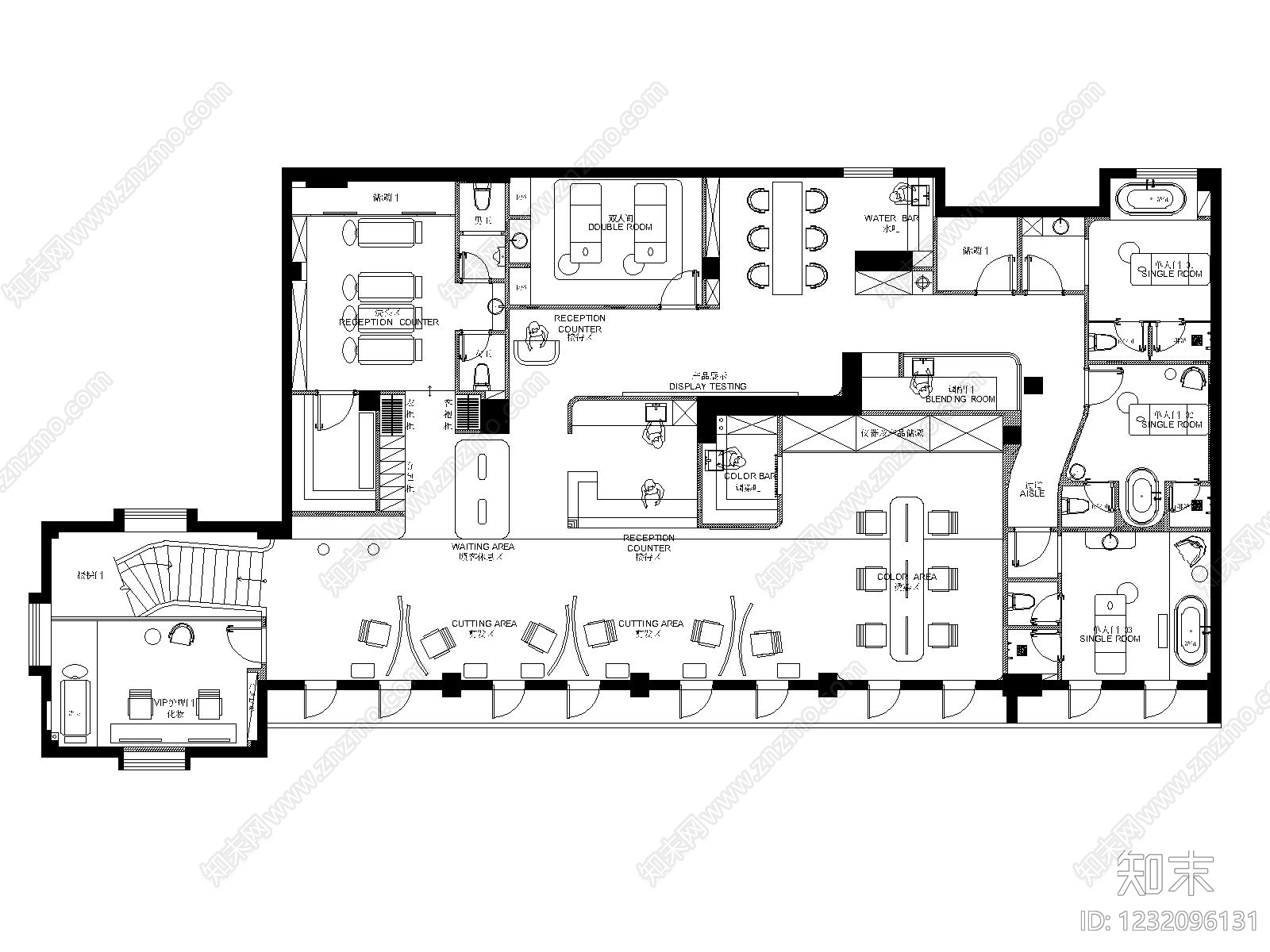 理发店cad施工图下载【ID:1232096131】