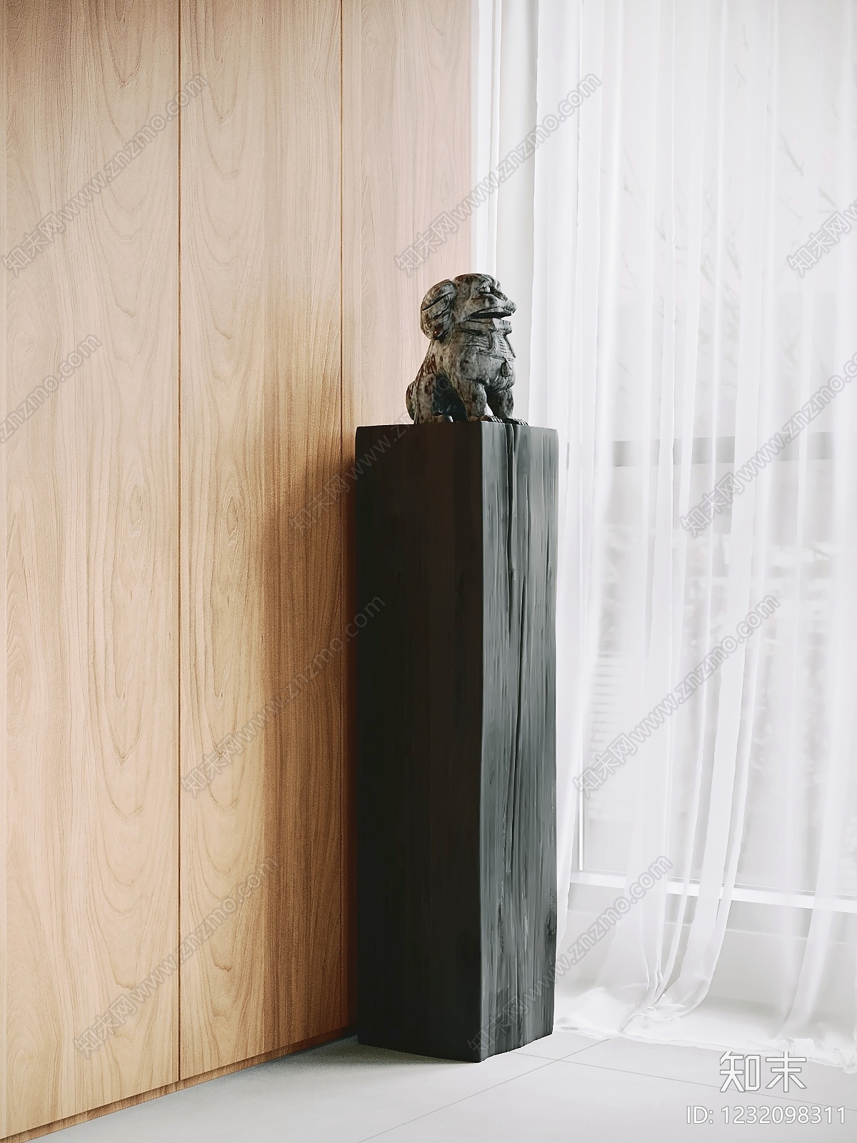 新中式雕塑摆件3D模型下载【ID:1232098311】