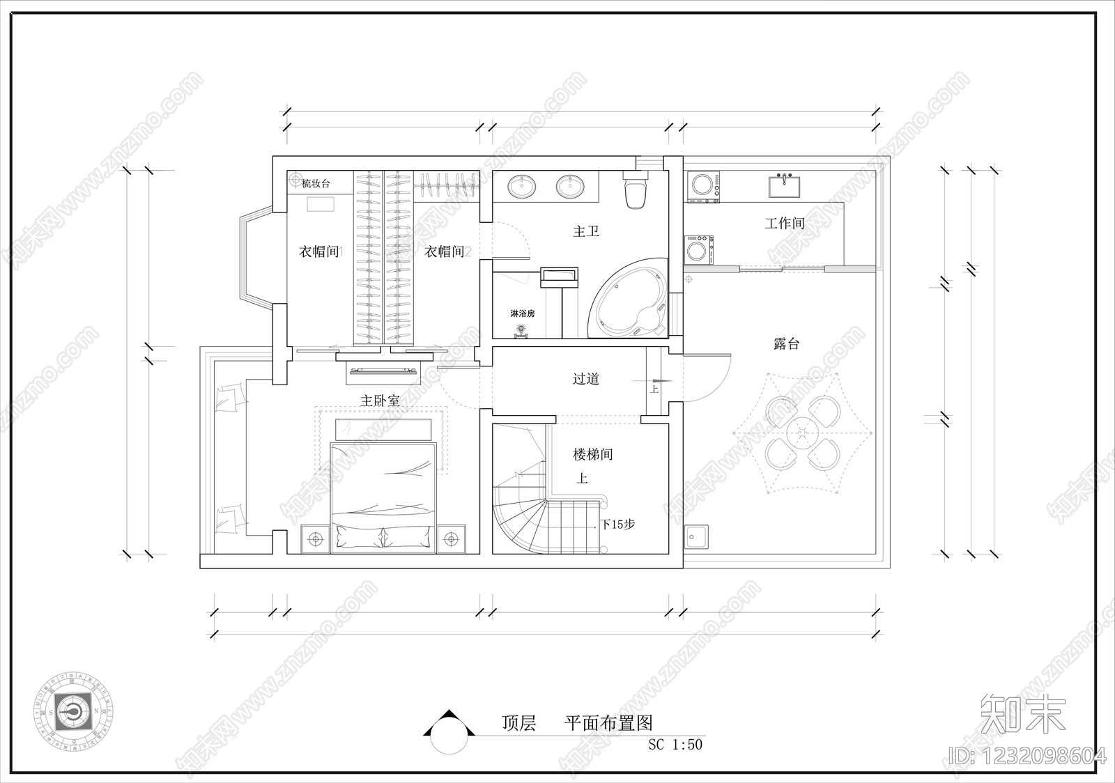 别墅cad施工图下载【ID:1232098604】
