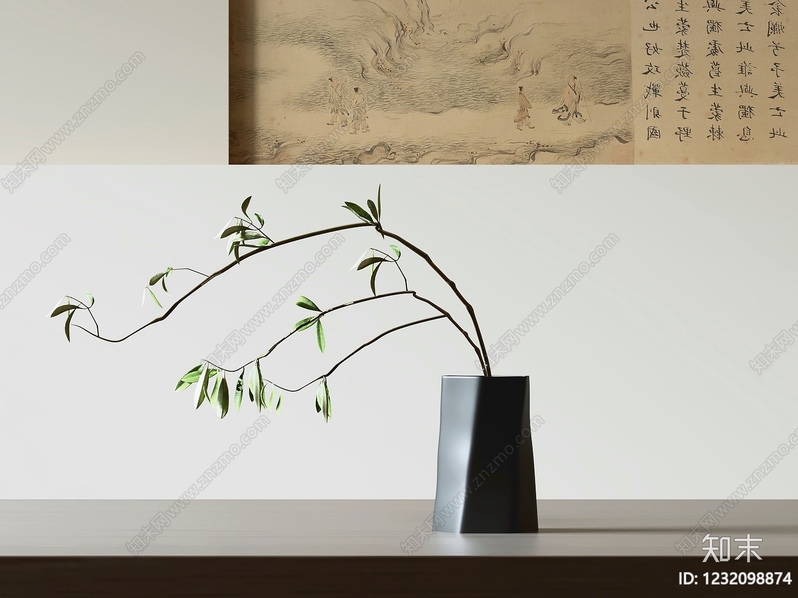新中式花艺3D模型下载【ID:1232098874】