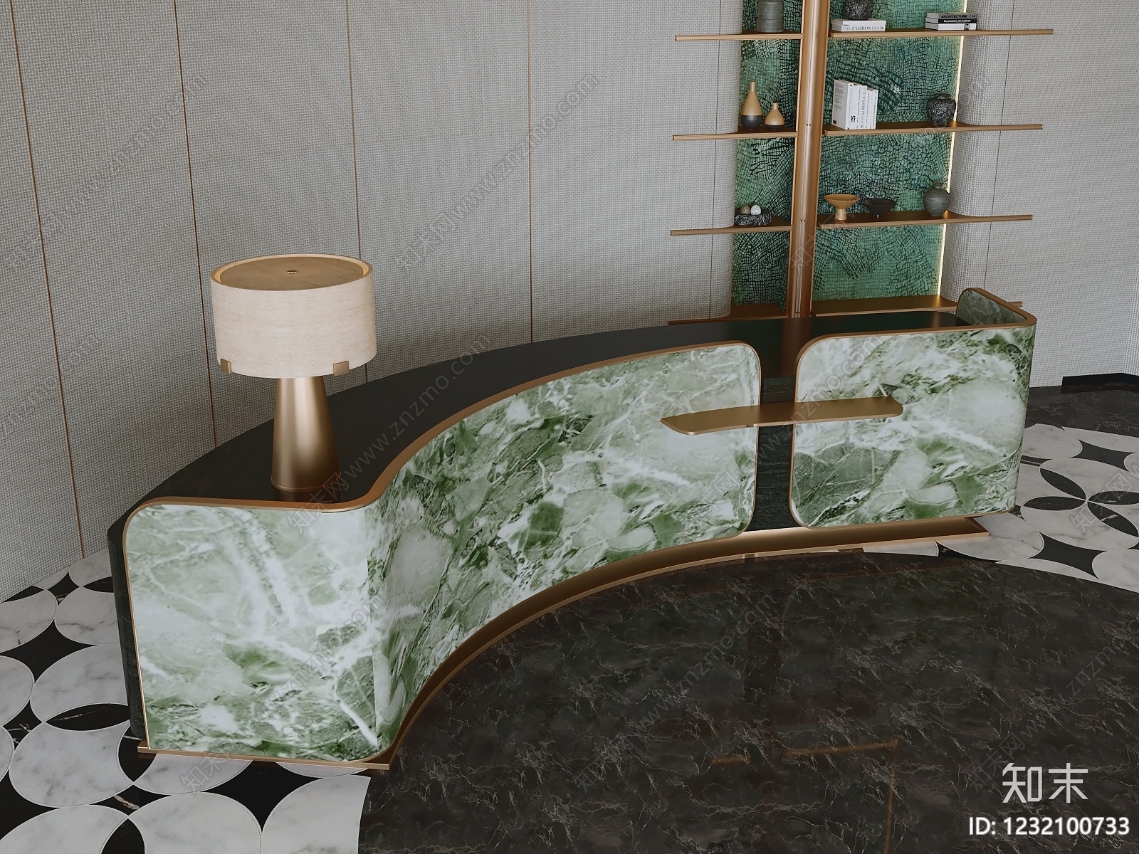 轻奢前台3D模型下载【ID:1232100733】