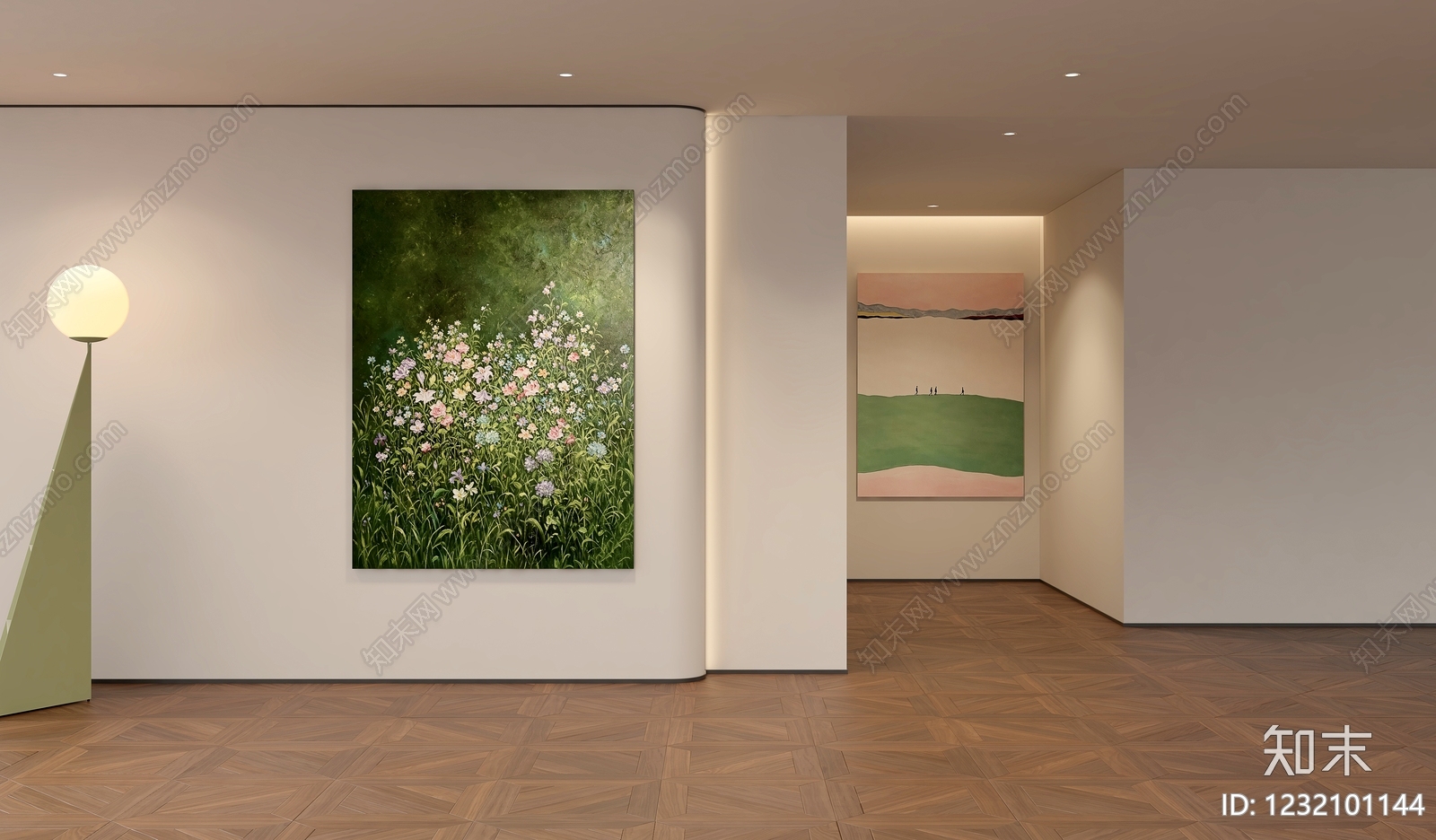 奶油风家居客厅3D模型下载【ID:1232101144】