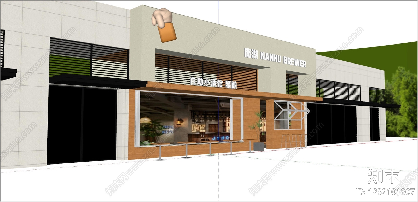 现代门头SU模型下载【ID:1232101807】